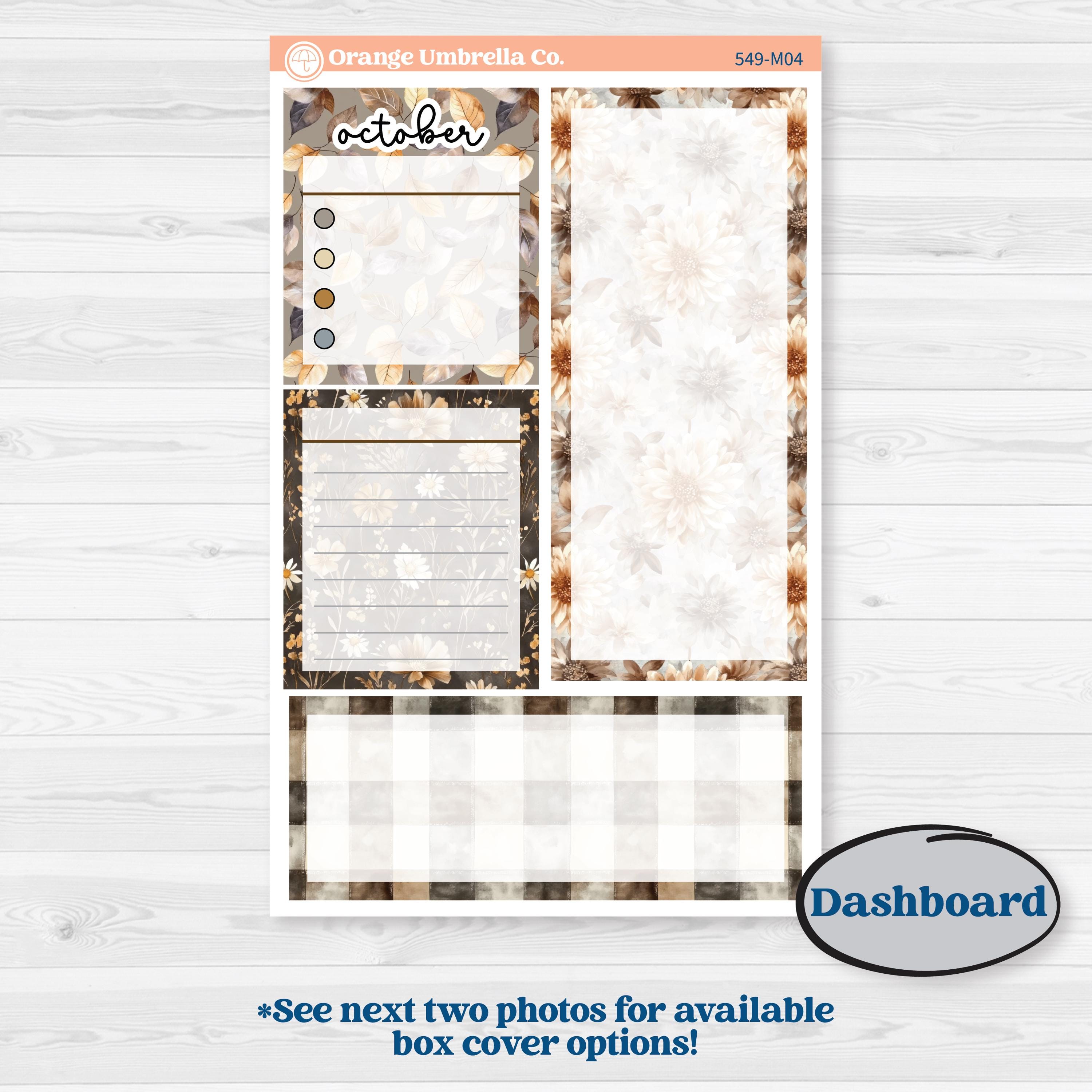 Blue Autumn Planner Kit | A5 Erin Condren Monthly & Productivity Dashboard Sticker Kit | Farmhouse Fall | KIT-549-M