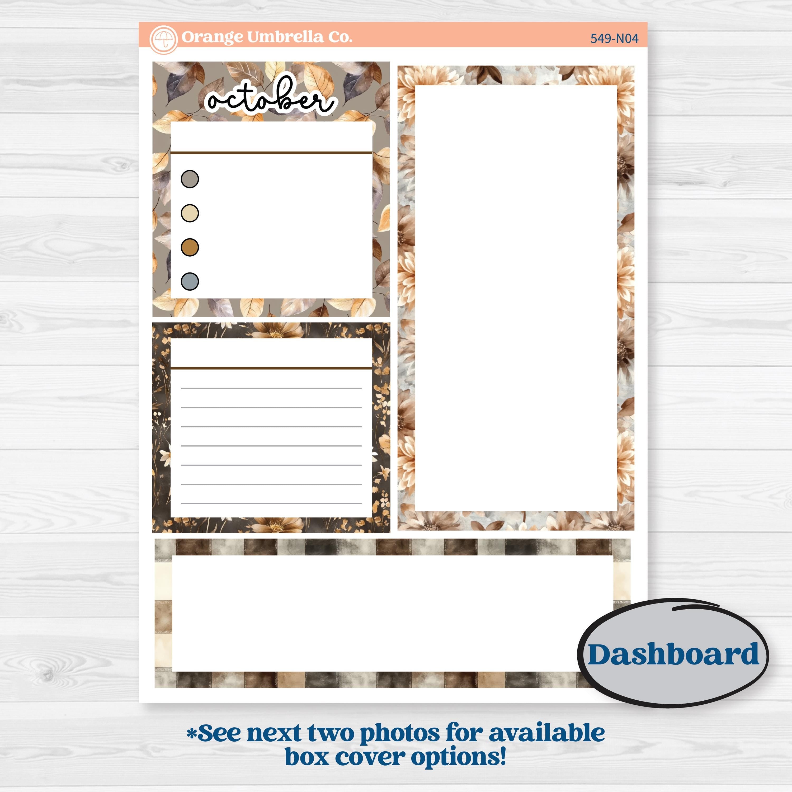 Blue Autumn Planner Kit | 7x9 Erin Condren Life Planner Monthly & Dashboard Sticker Kit | Farmhouse Fall | KIT-549-N