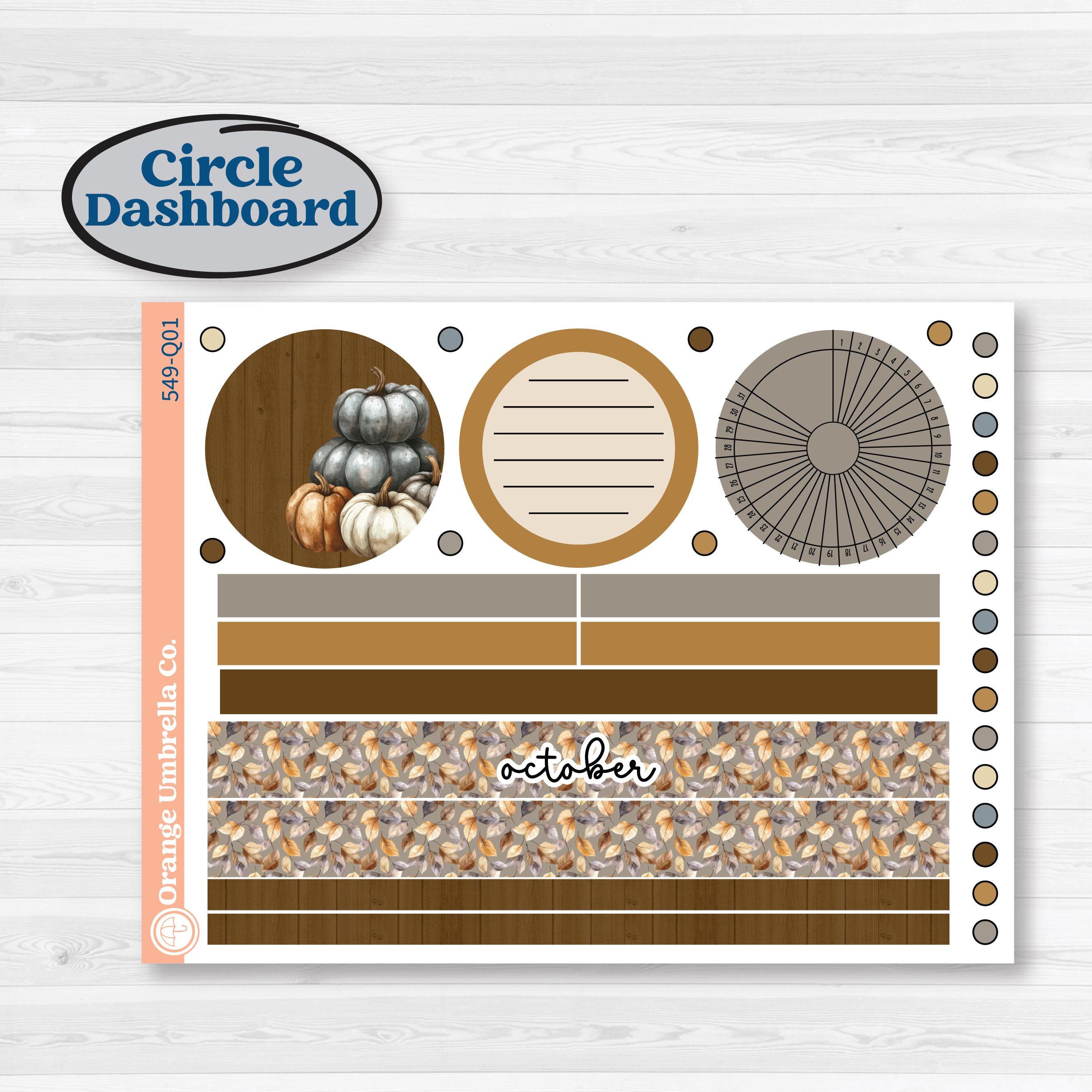 Blue Autumn Planner Kit | 7x9 Plum Monthly & Dashboard Planner Kit Stickers | Farmhouse Fall | KIT-549-Q