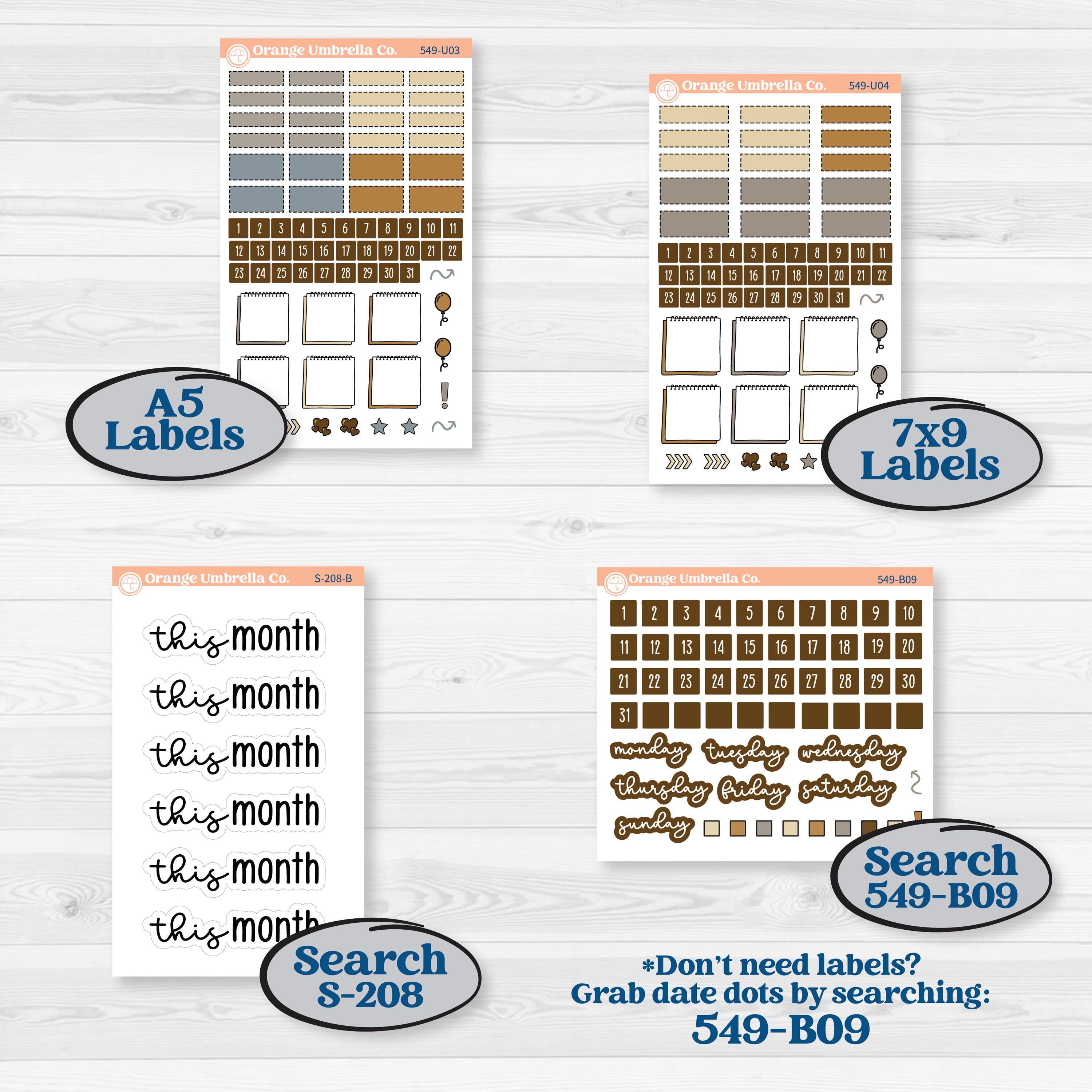 Blue Autumn Planner Kit | A5 or 7x9 Create Your Own Monthly Dashboard | Universal Reading Log Sticker Kit | Farmhouse Fall | KIT-549-U