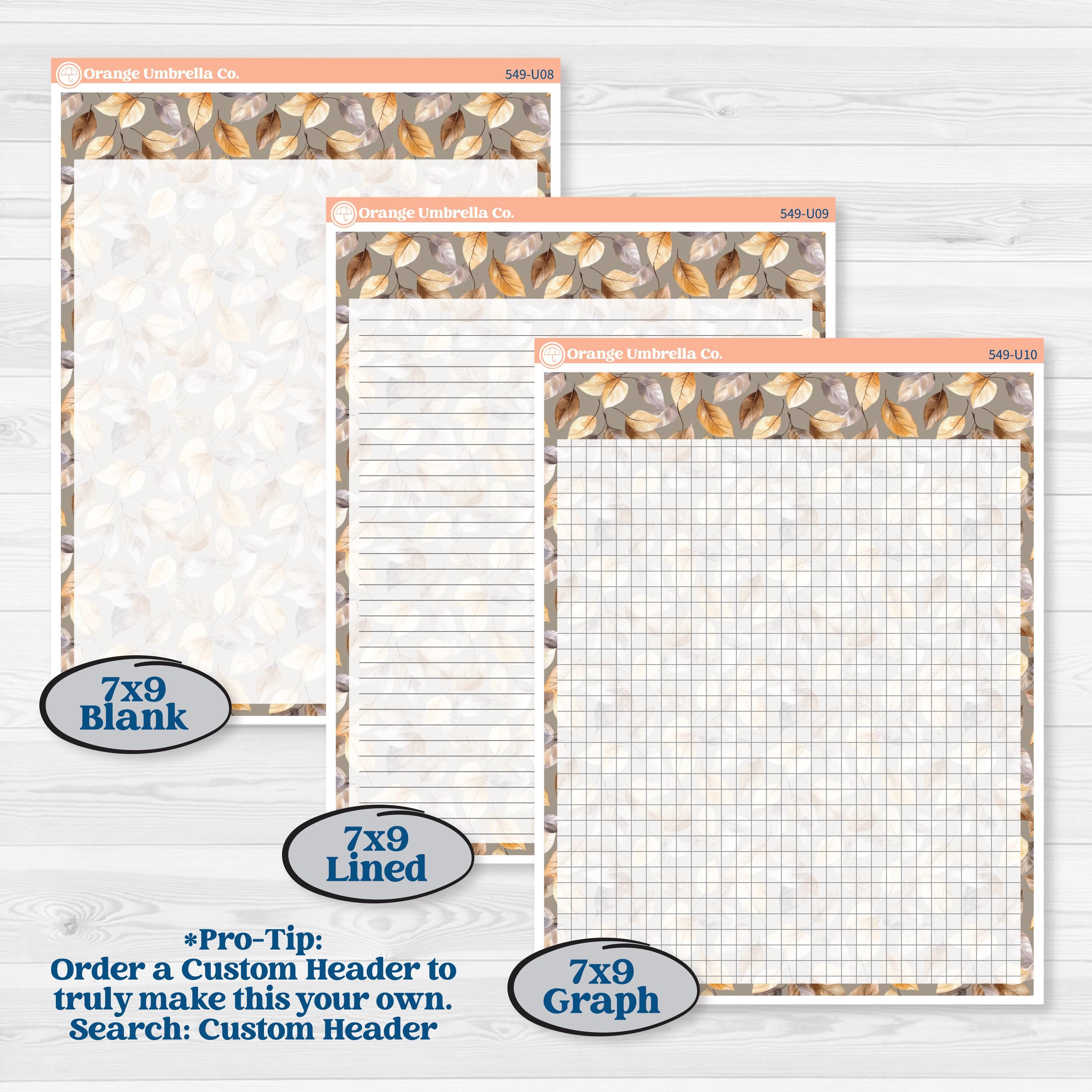 Blue Autumn Planner Kit | A5 or 7x9 Create Your Own Monthly Dashboard | Universal Reading Log Sticker Kit | Farmhouse Fall | KIT-549-U
