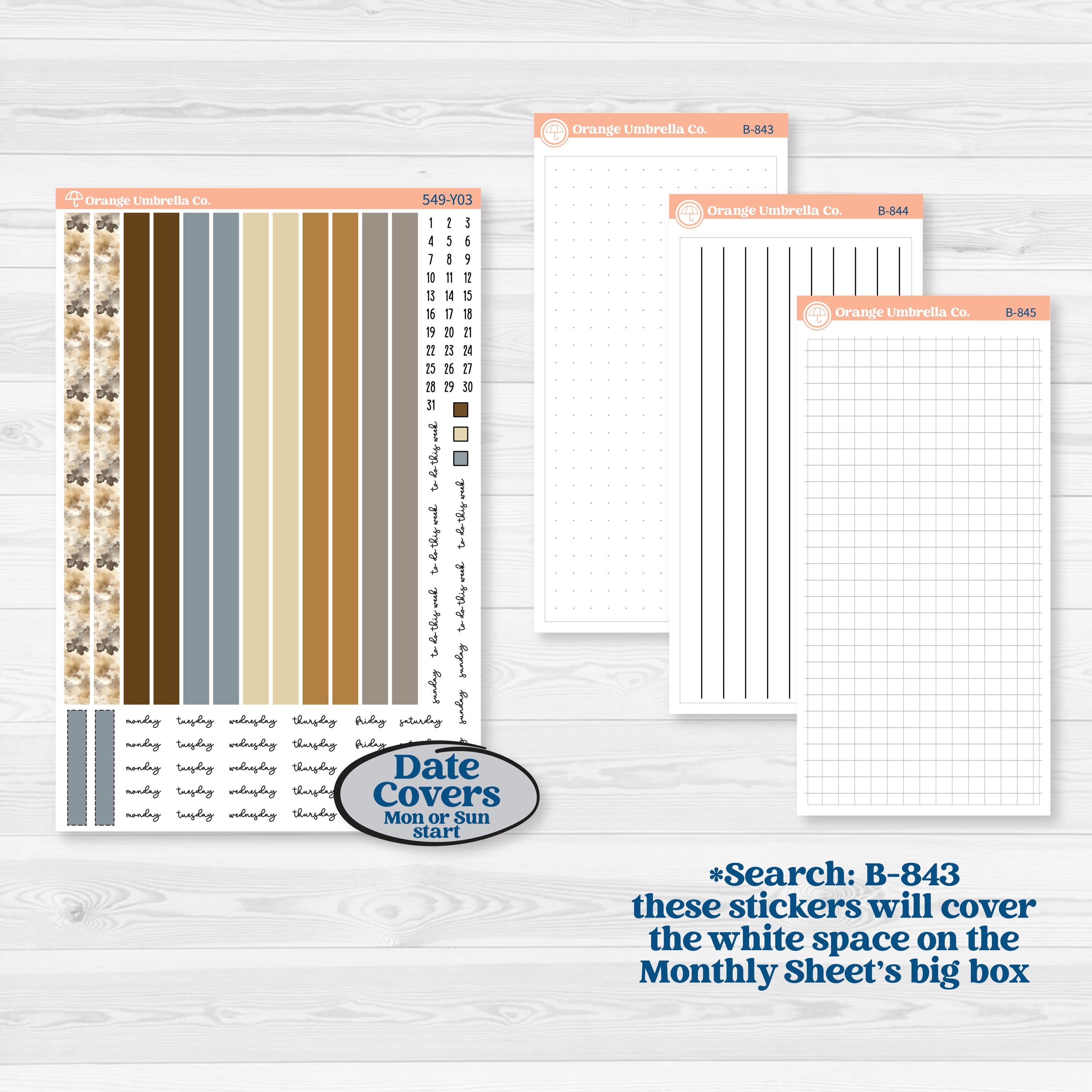 Blue Autumn Planner Kit | Laurel Denise Scout Small Planner Kit Stickers | Farmhouse Fall | KIT-549-Y