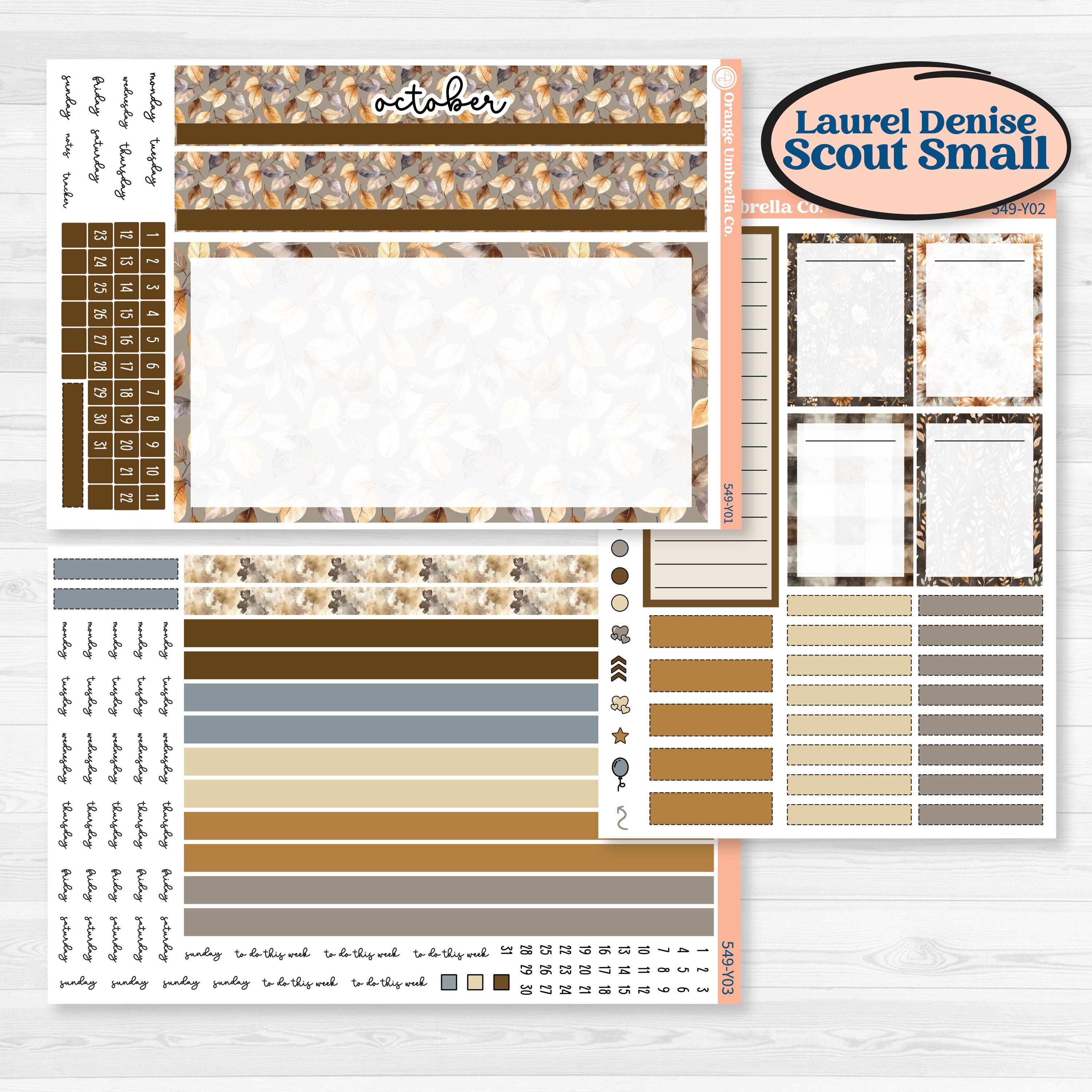 Blue Autumn Planner Kit | Laurel Denise Scout Small Planner Kit Stickers | Farmhouse Fall | KIT-549-Y