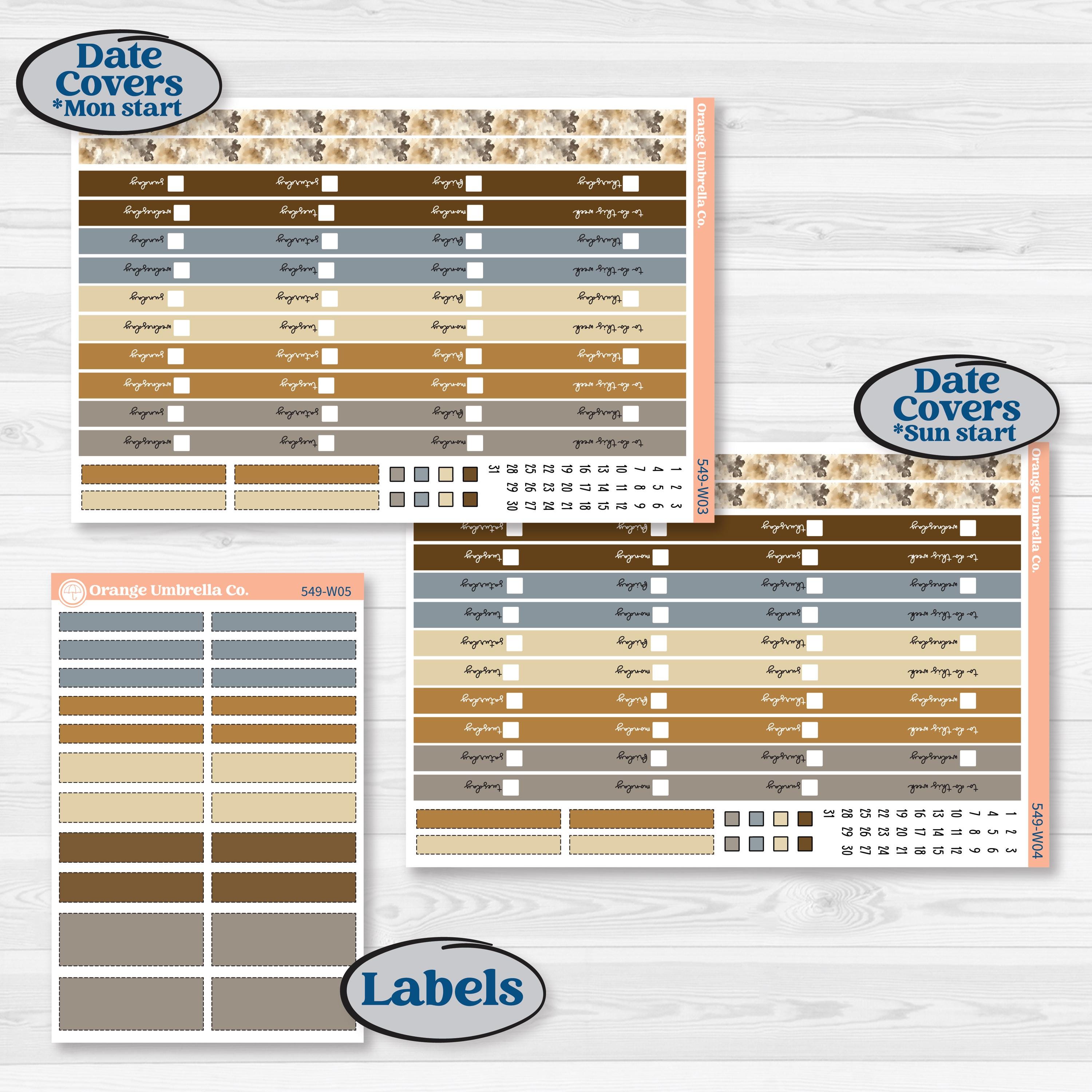 Blue Autumn Planner Kit | Laurel Denise Scout Large Planner Kit Stickers | Farmhouse Fall | KIT-549-W
