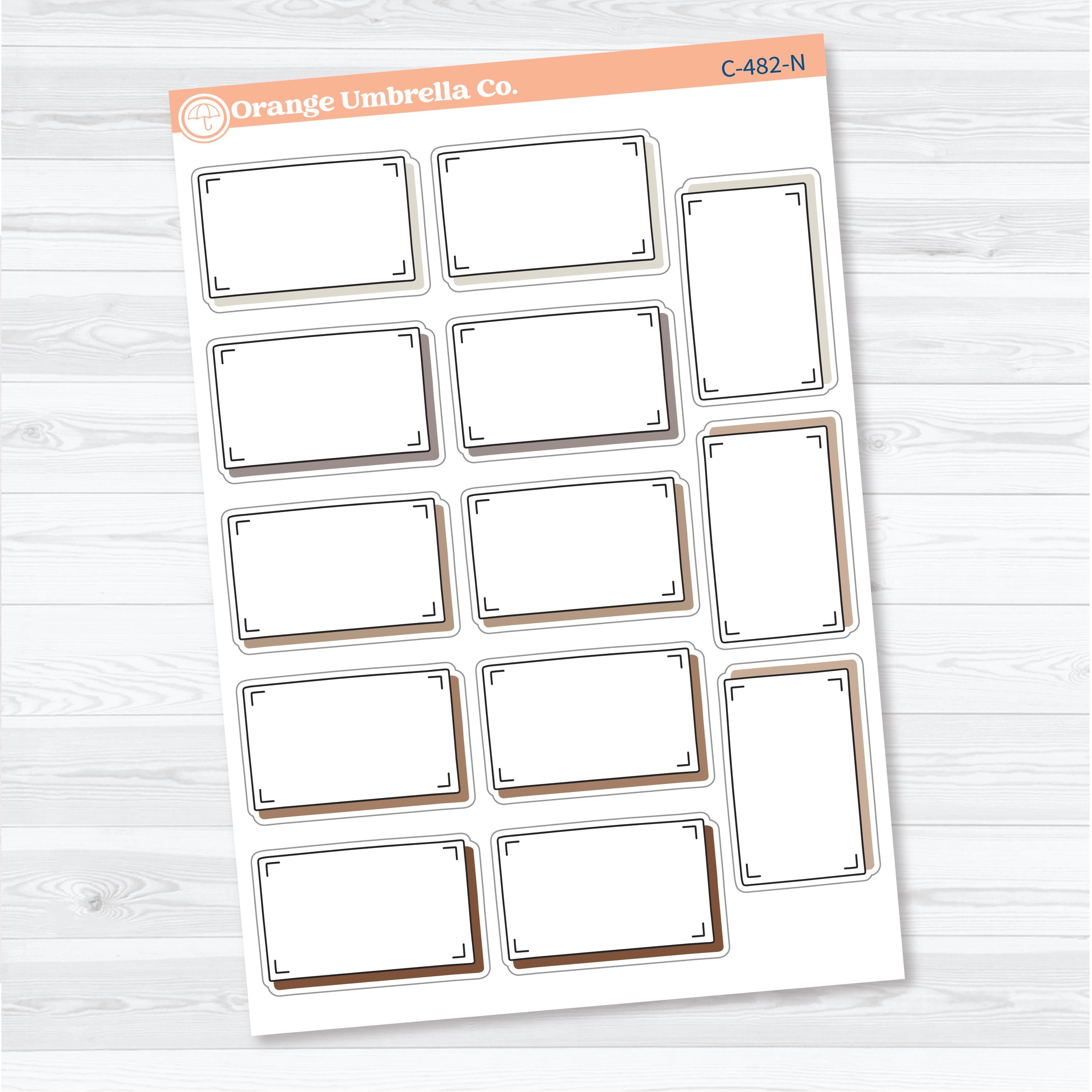 Shadow Rectangular Journaling Labels | Journaling Planner Stickers | C-482