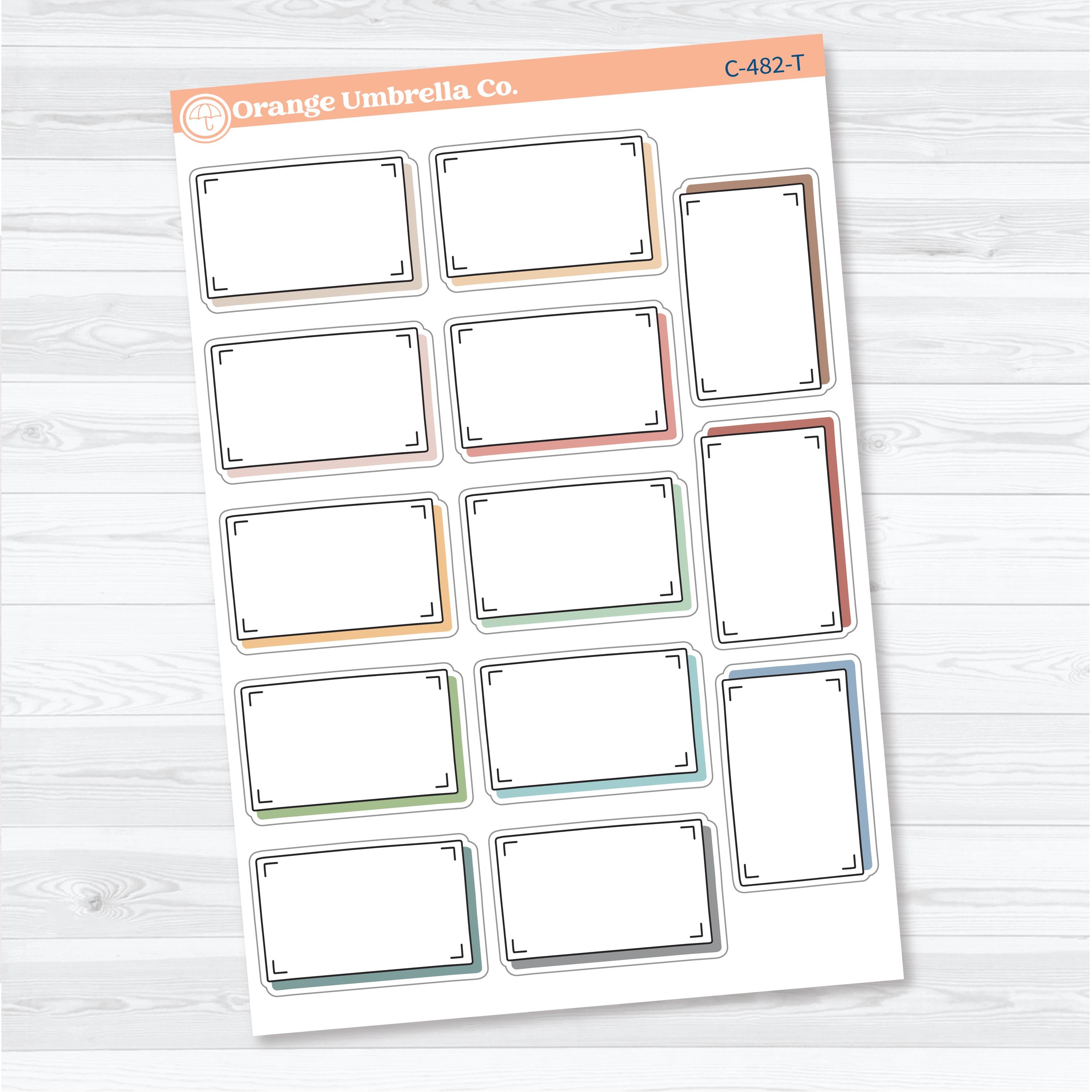 Shadow Rectangular Journaling Labels | Journaling Planner Stickers | C-482