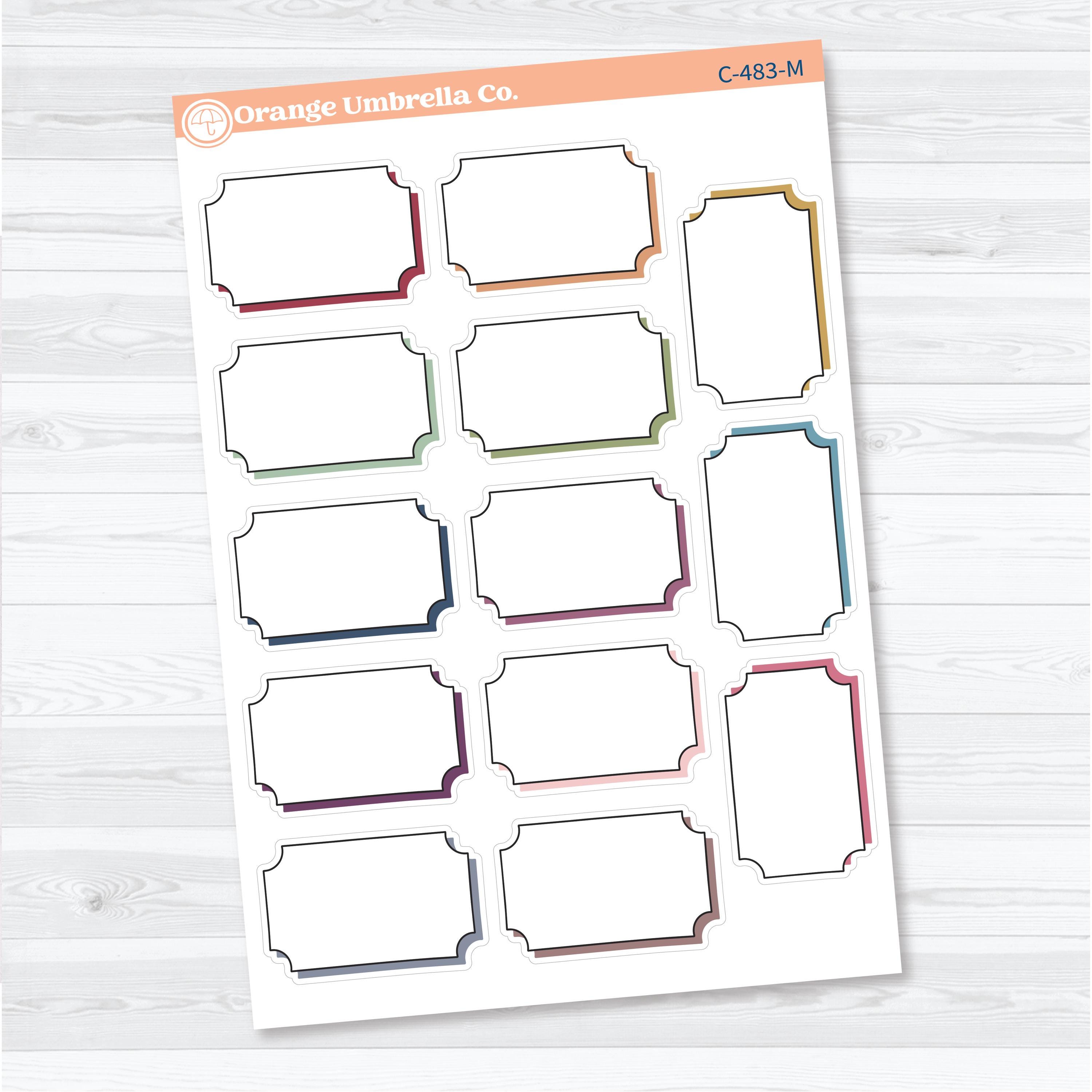 Shadow Ticket Stub Journaling Labels | Journaling Planner Stickers | C-483