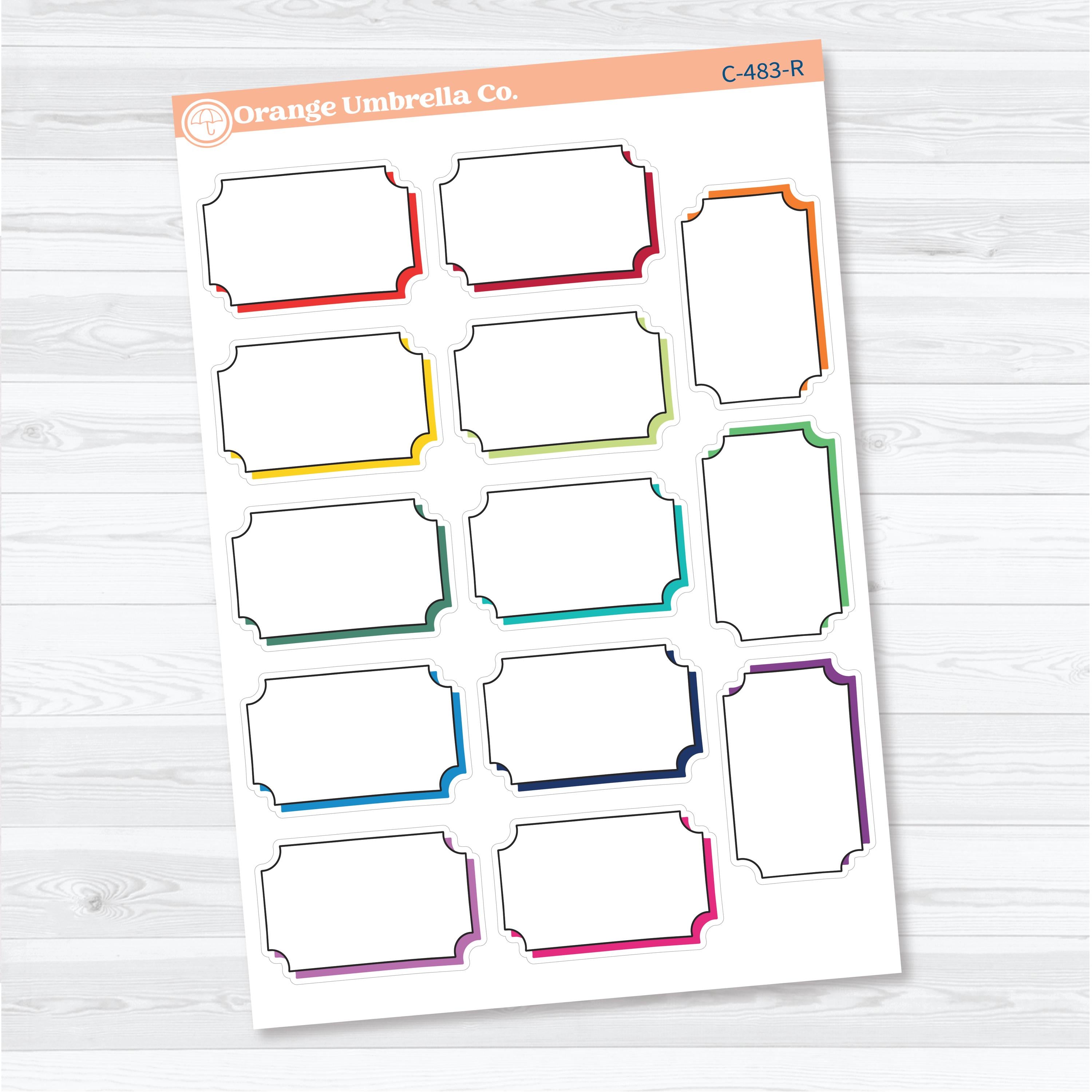 Shadow Ticket Stub Journaling Labels | Journaling Planner Stickers | C-483