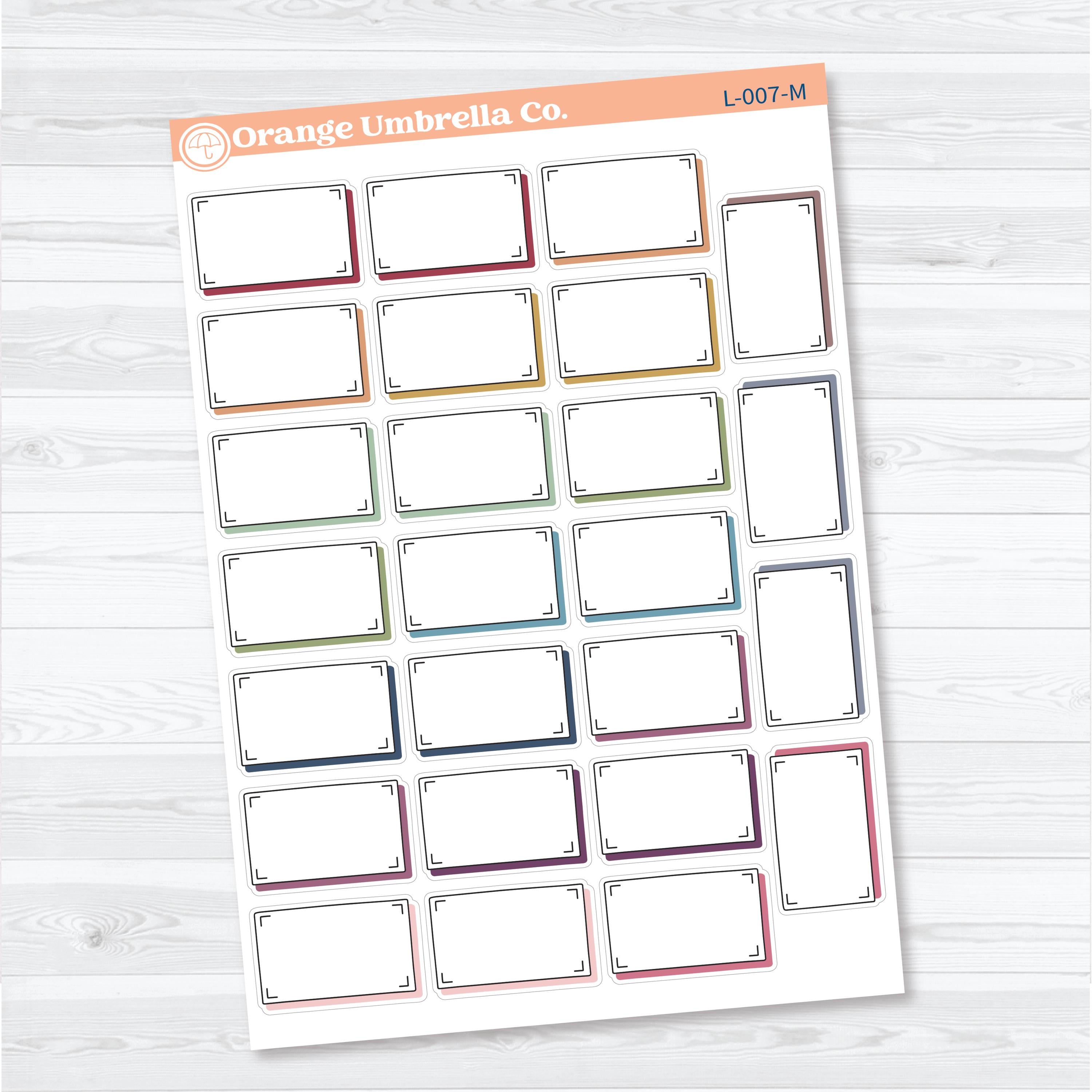 Shadow Rectangular Labels | Planner Stickers | L-007