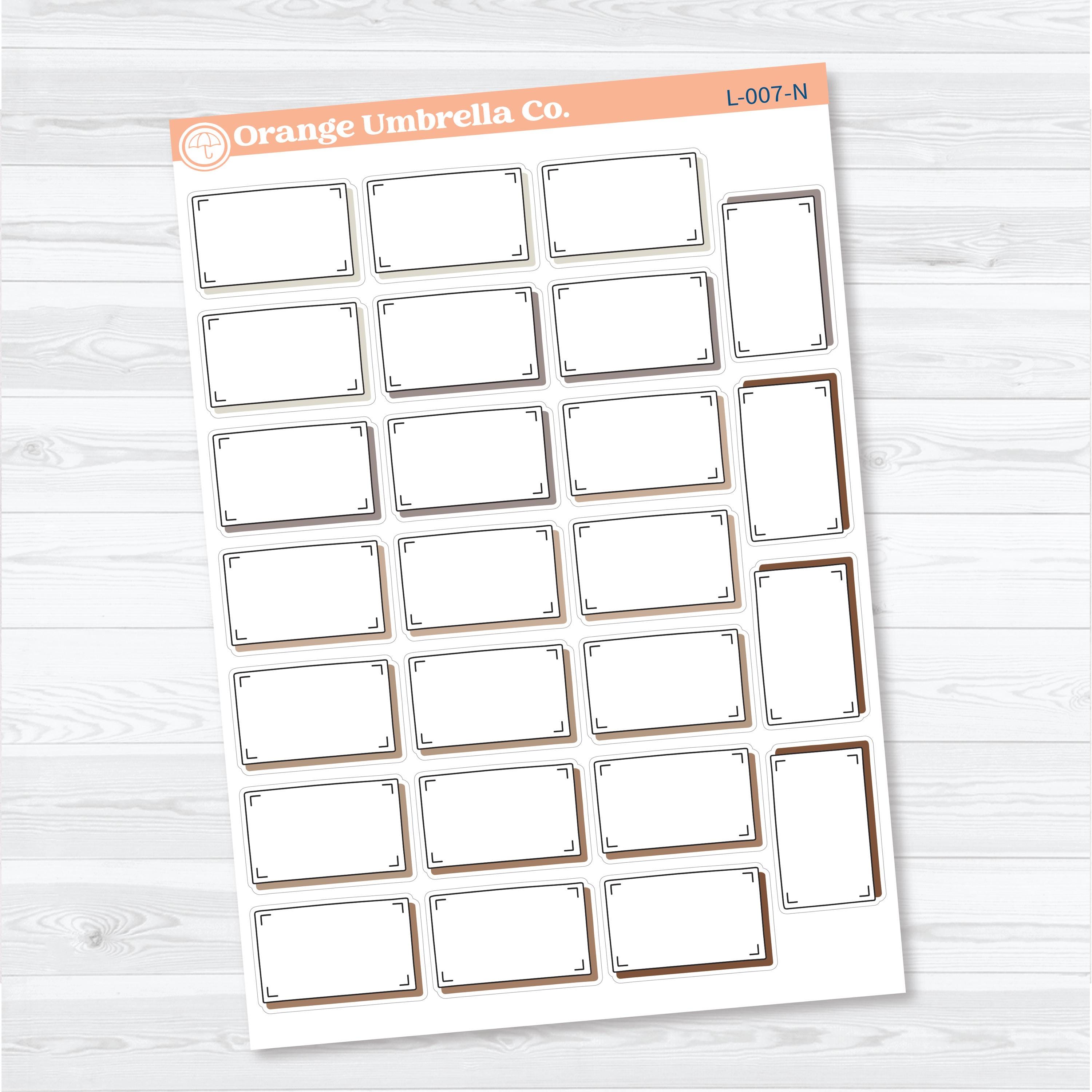 Shadow Rectangular Labels | Planner Stickers | L-007
