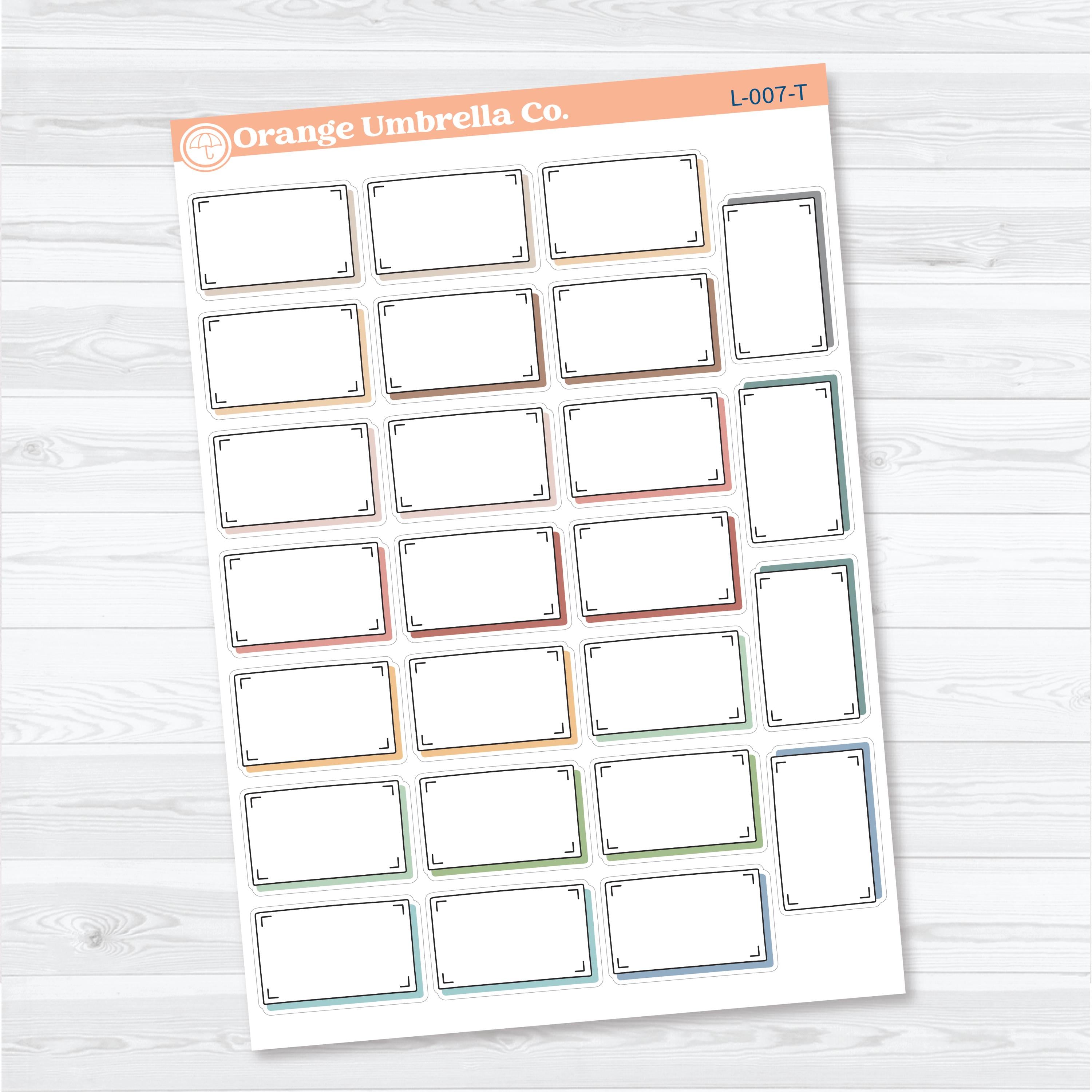 Shadow Rectangular Labels | Planner Stickers | L-007