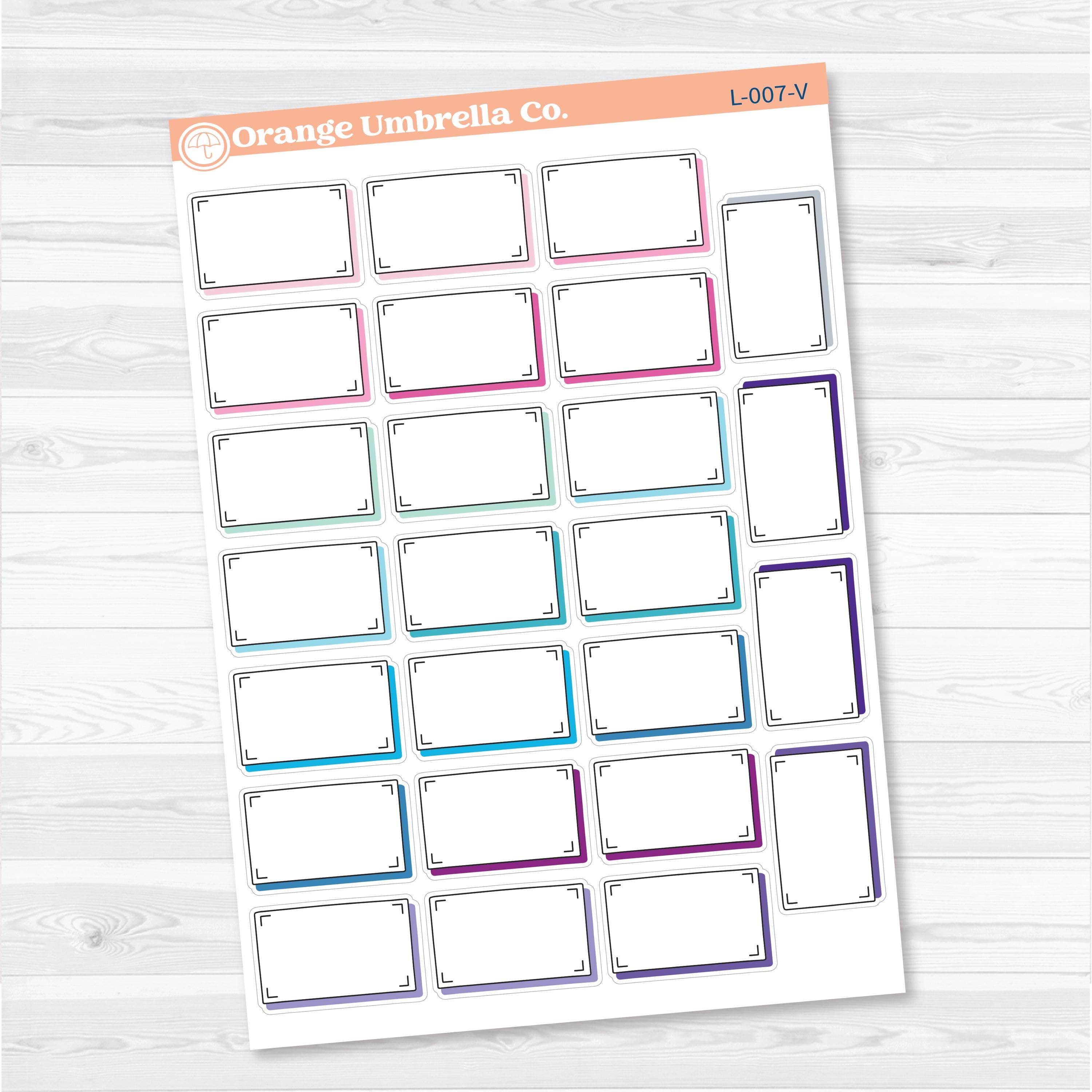 Shadow Rectangular Labels | Planner Stickers | L-007