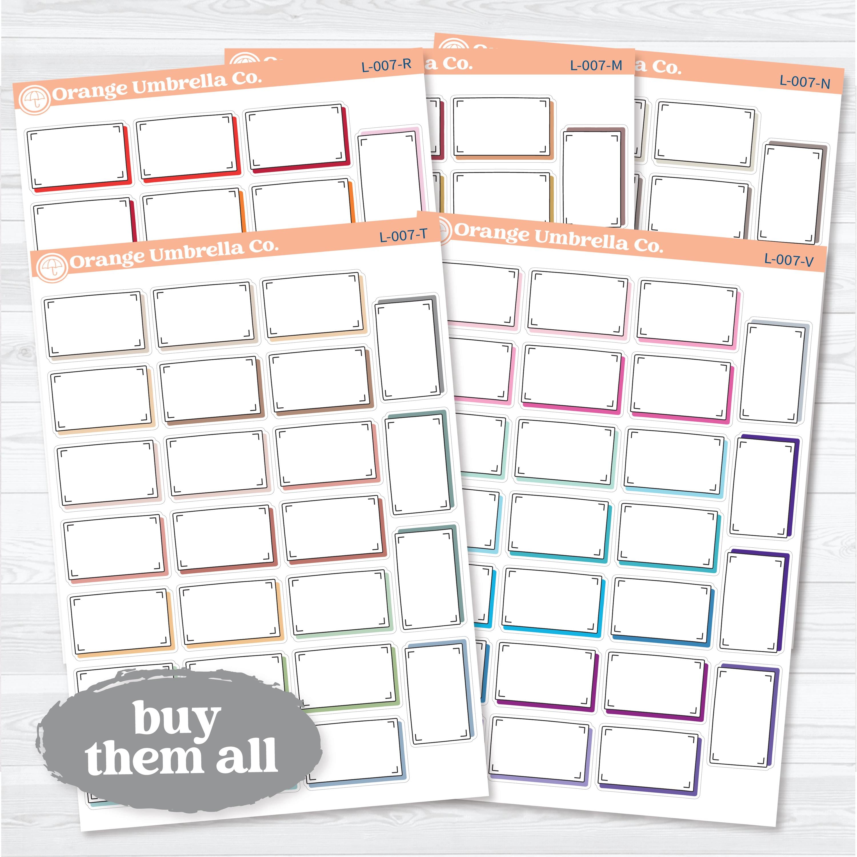 Shadow Rectangular Labels | Planner Stickers | L-007
