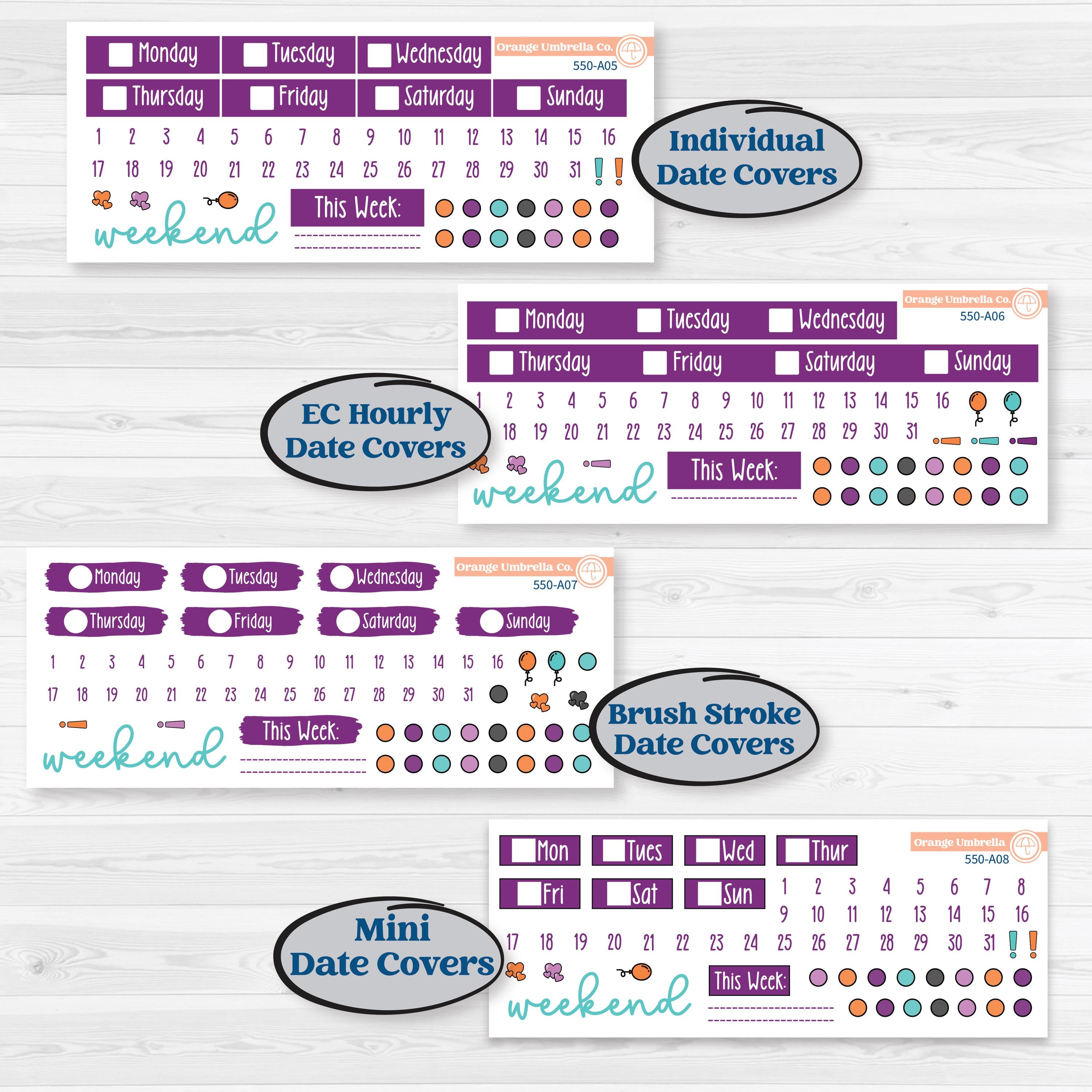 Halloween Planner Kit | Weekly Sticker Kit for Vertical Planners like Erin Condren | Sweetly Spooky | KIT-550-A