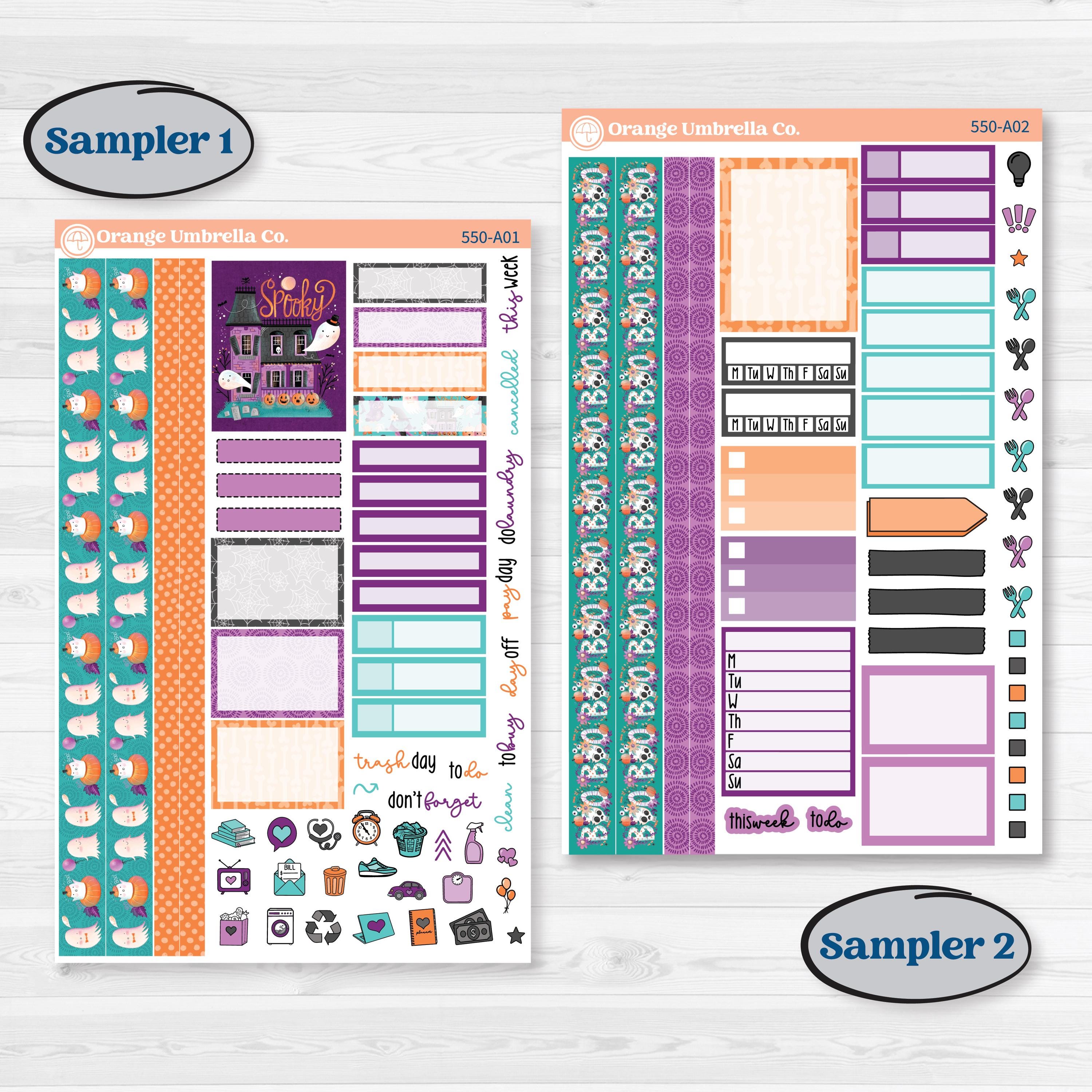 Halloween Planner Kit | Weekly Sticker Kit for Vertical Planners like Erin Condren | Sweetly Spooky | KIT-550-A