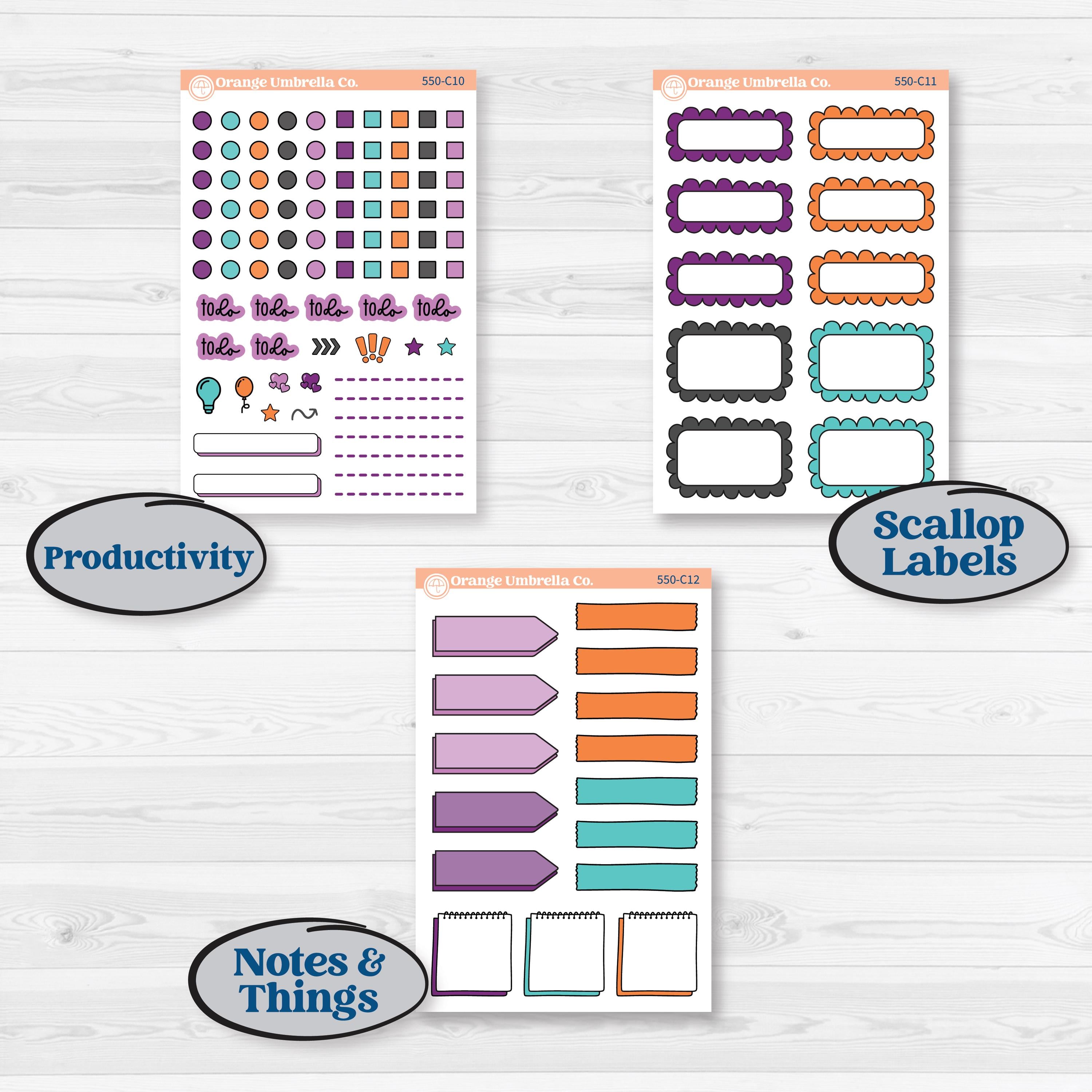 Halloween Planner Kit | Weekly Add-On Labels Planner Kit Stickers | Sweetly Spooky | KIT-550-C