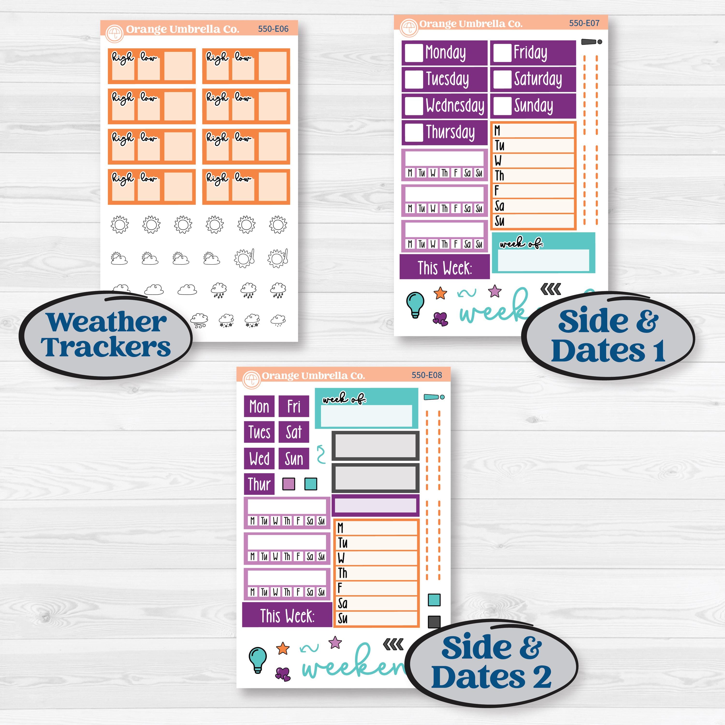 Halloween Planner Kit | Hobonichi Cousin Weekly & Daily Planner Kit Stickers | Sweetly Spooky | KIT-550-E