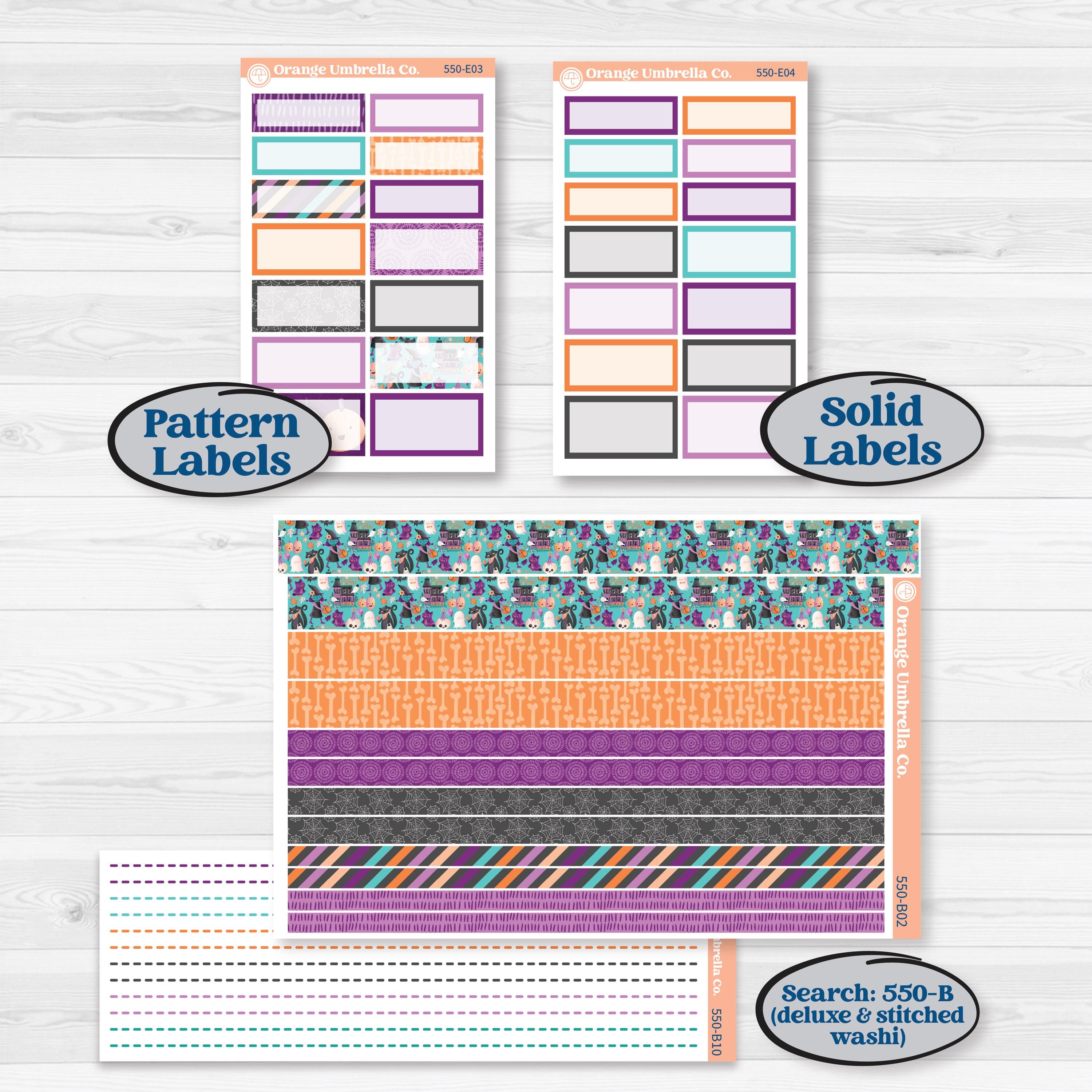 Halloween Planner Kit | Hobonichi Cousin Weekly & Daily Planner Kit Stickers | Sweetly Spooky | KIT-550-E