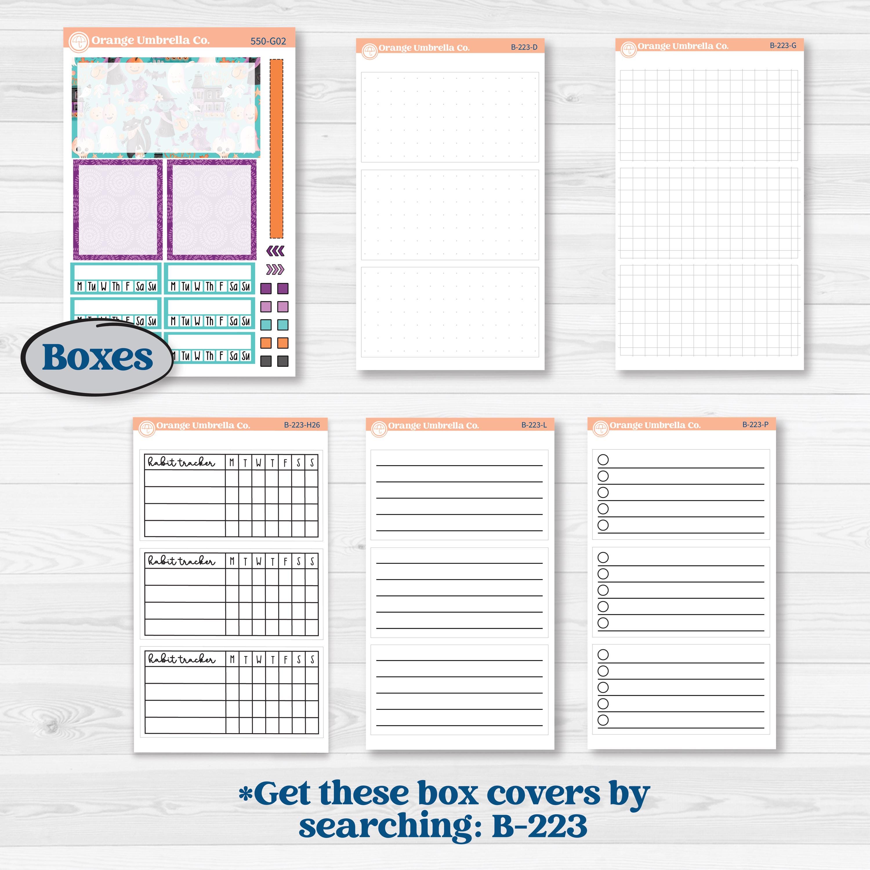 Halloween Planner Kit | Erin Condren 7x9 Weekly Dashboard Planner Kit Stickers | Sweetly Spooky | KIT-550-G
