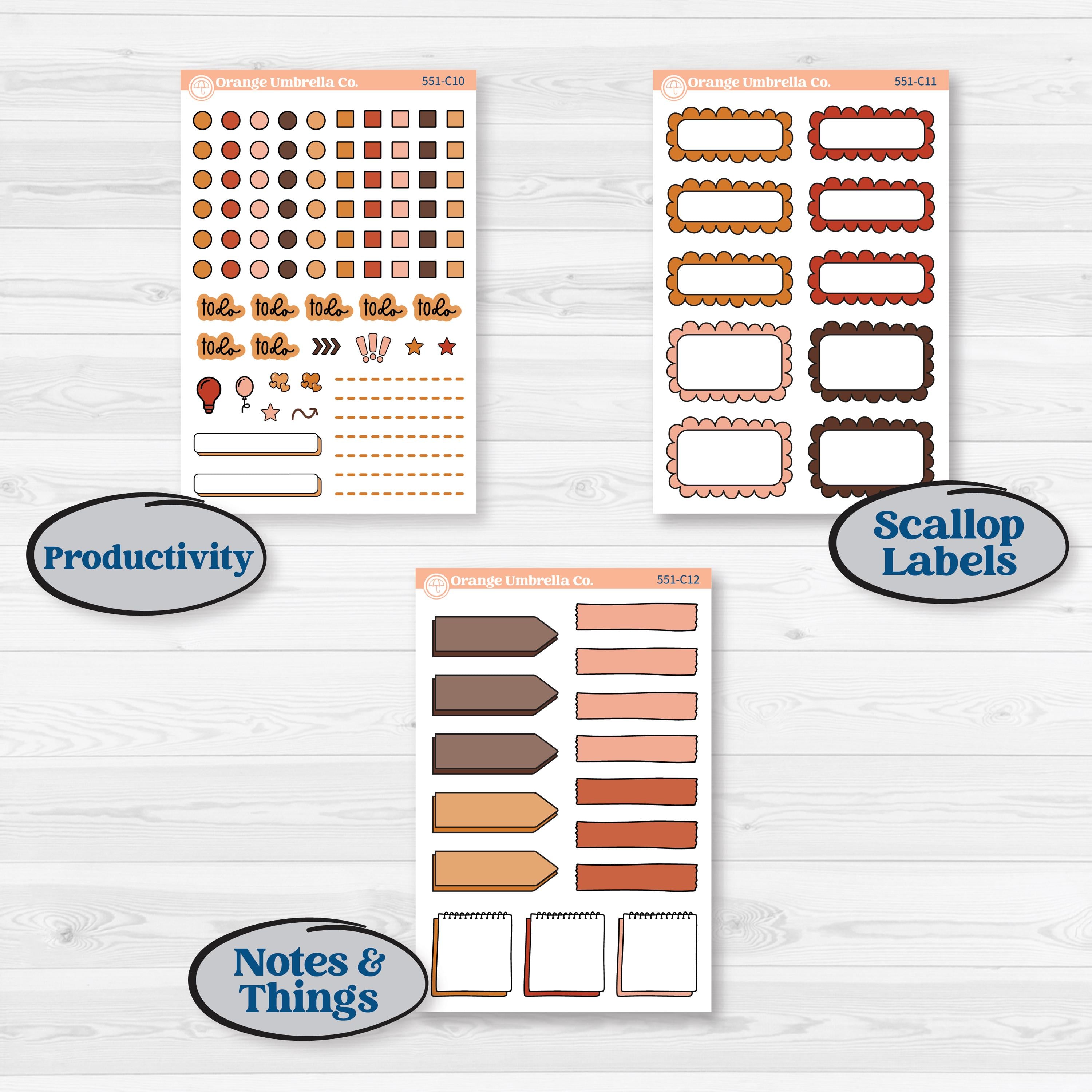Fall Planner Kit | Weekly Add-On Labels Planner Kit Stickers | Autumn Folk | KIT-551-C