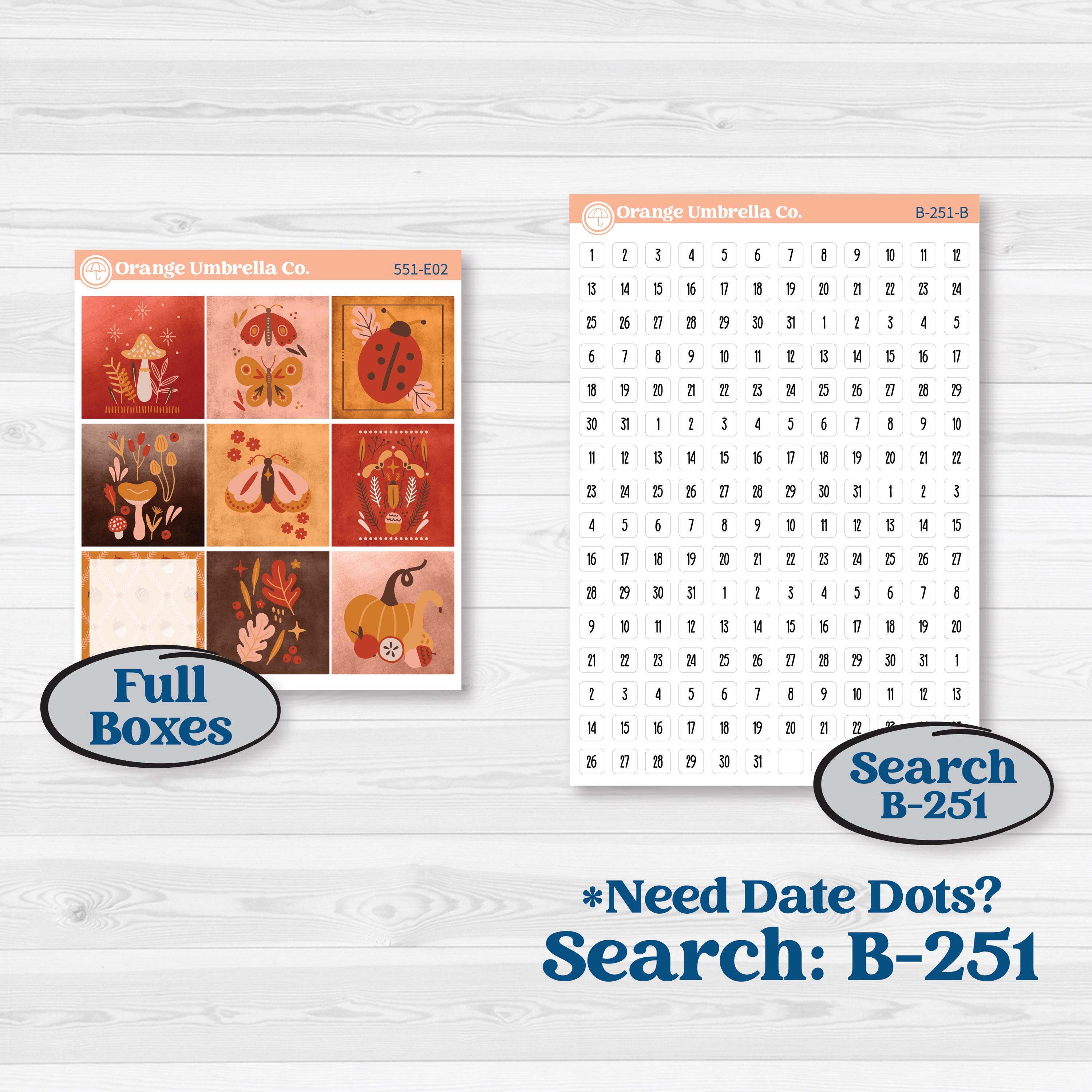 Fall Planner Kit | Hobonichi Cousin Weekly & Daily Planner Kit Stickers | Autumn Folk | KIT-551-E
