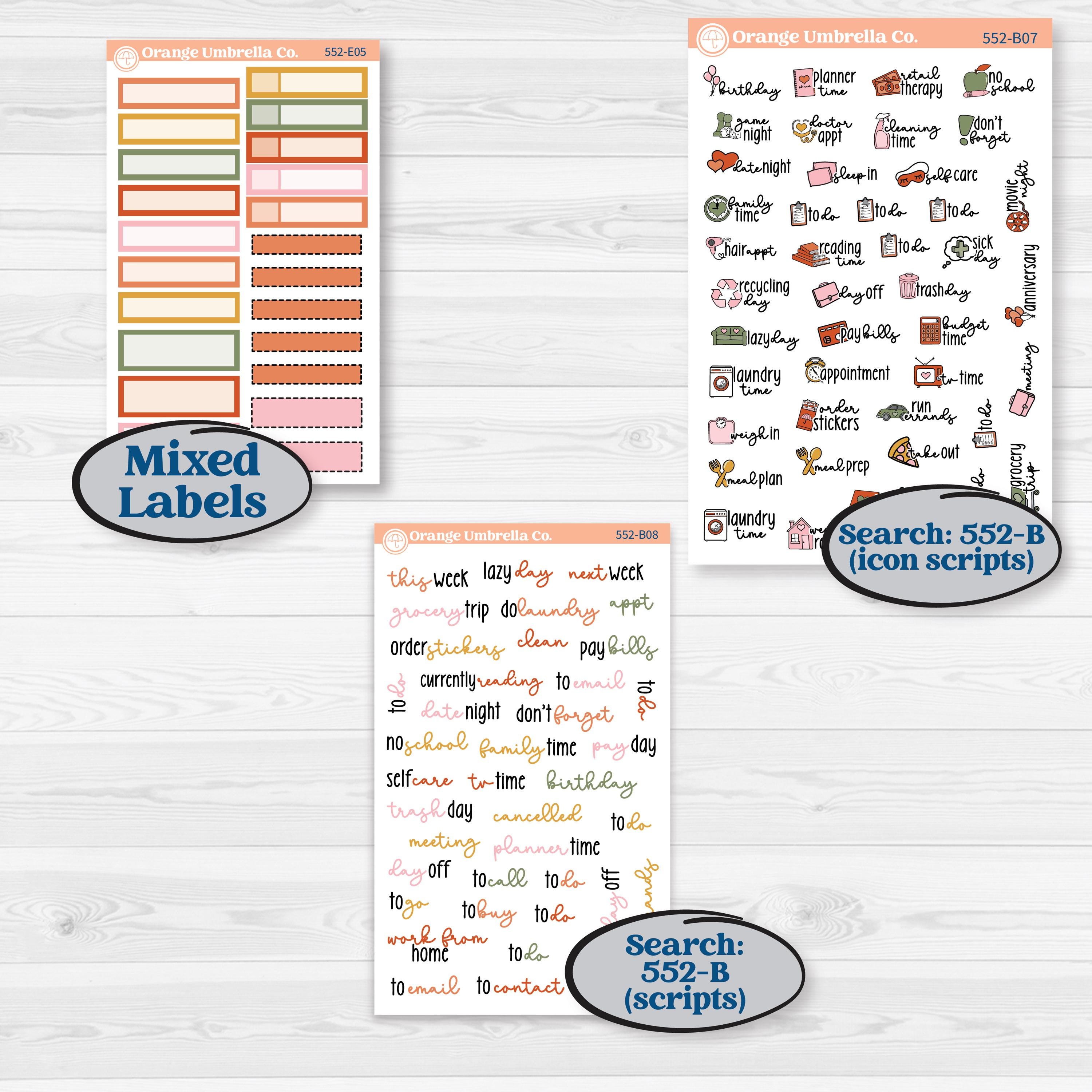 Woodland Planner Kit | Hobonichi Cousin Weekly Daily Planner Kit Stickers | Fox & Fern | KIT-552-E