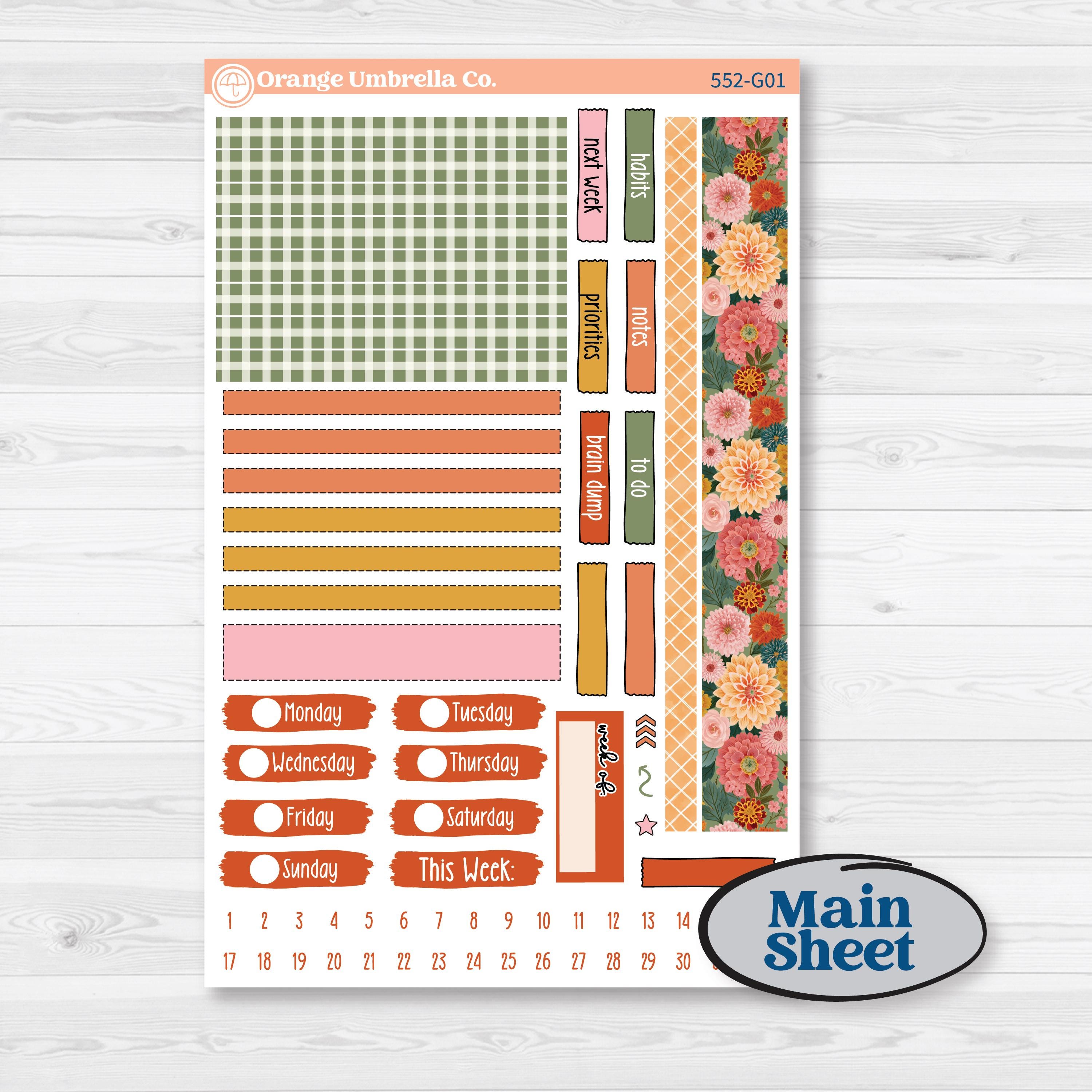 Woodland Planner Kit | Erin Condren 7x9 Weekly Dashboard Planner Kit Stickers | Fox & Fern | KIT-552-G