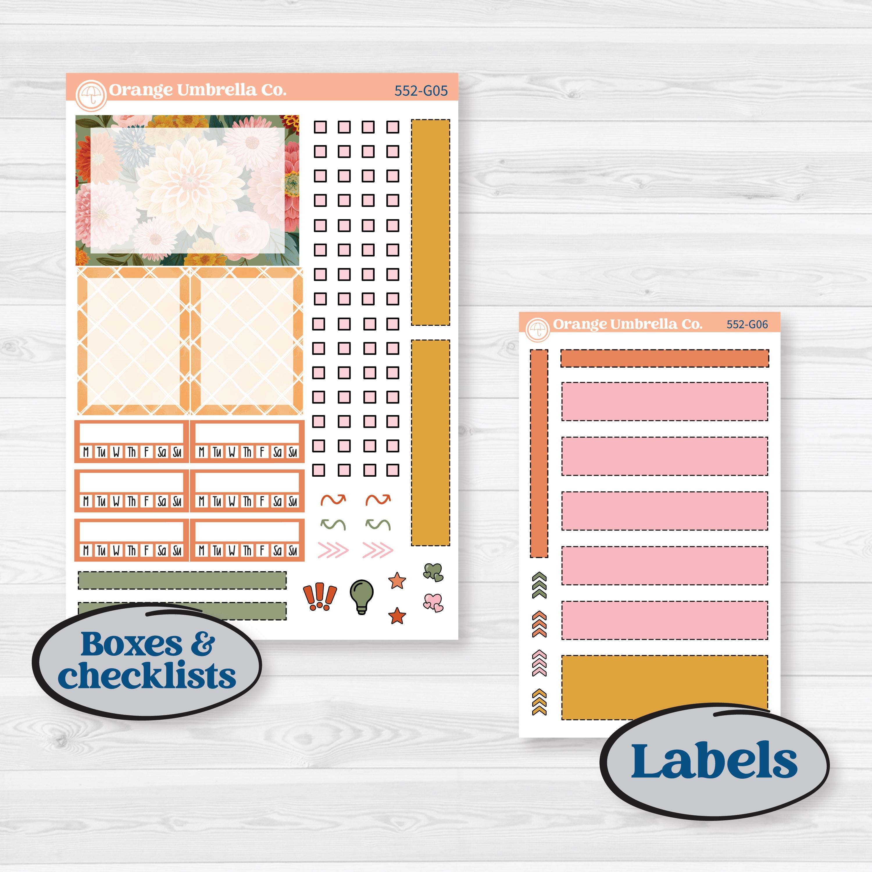 Woodland Planner Kit | Erin Condren A5 Weekly Dashboard Planner Kit Stickers | Fox & Fern | KIT-552-G4