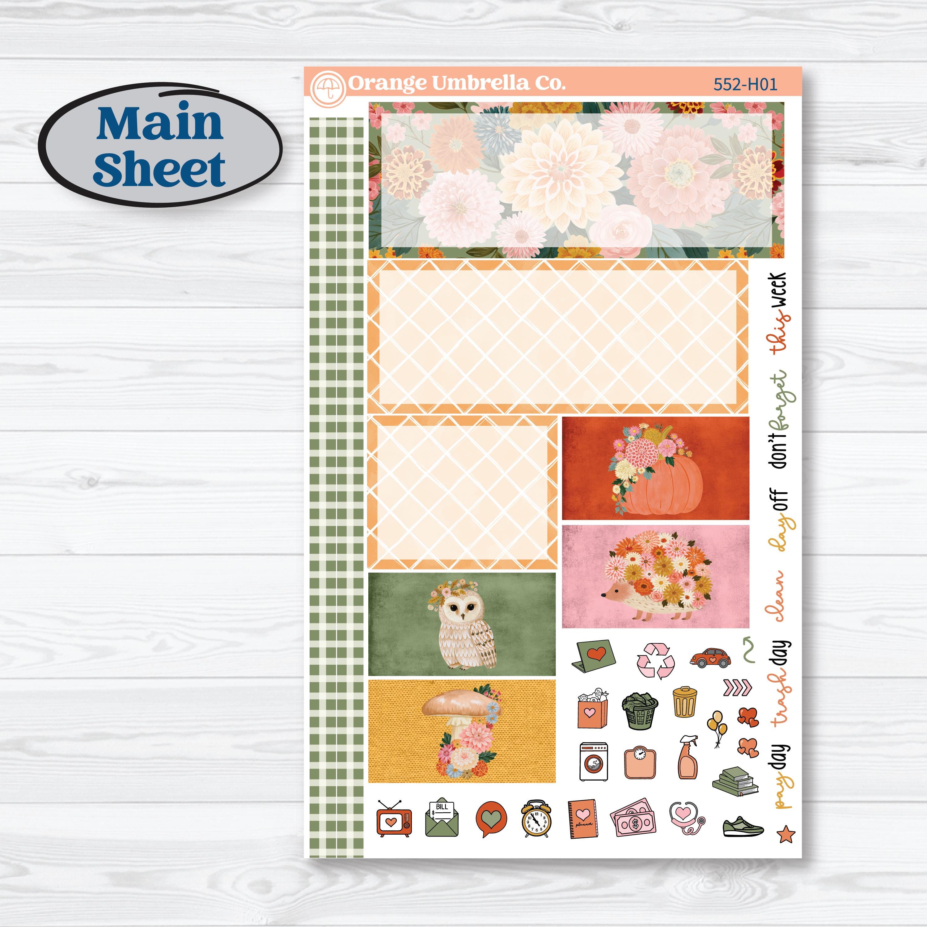 Woodland Planner Kit | Plum Vertical Priorities 7x9 Planner Kit Stickers | Fox & Fern | KIT-552-H