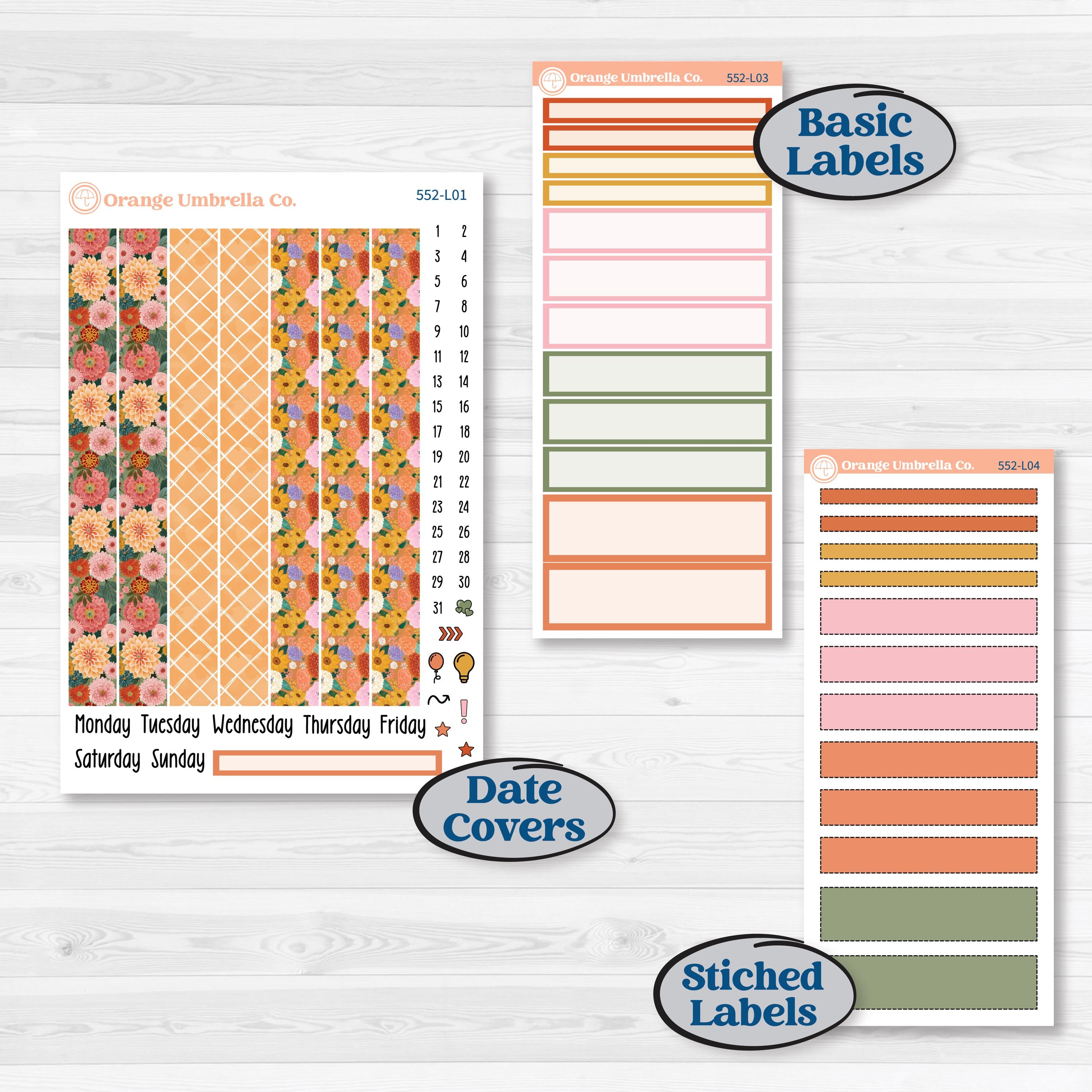 Woodland Planner Kit | 7x9 Plum Daily Planner Kit Stickers | Fox & Fern | KIT-552-L