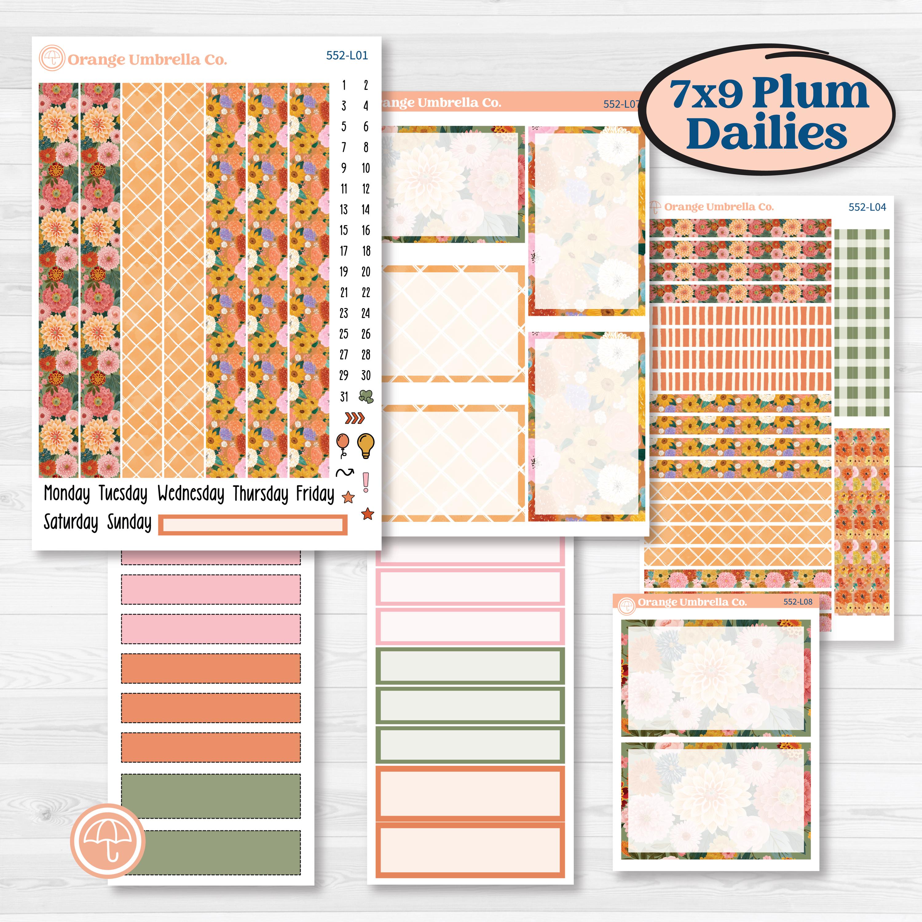 Woodland Planner Kit | 7x9 Plum Daily Planner Kit Stickers | Fox & Fern | KIT-552-L