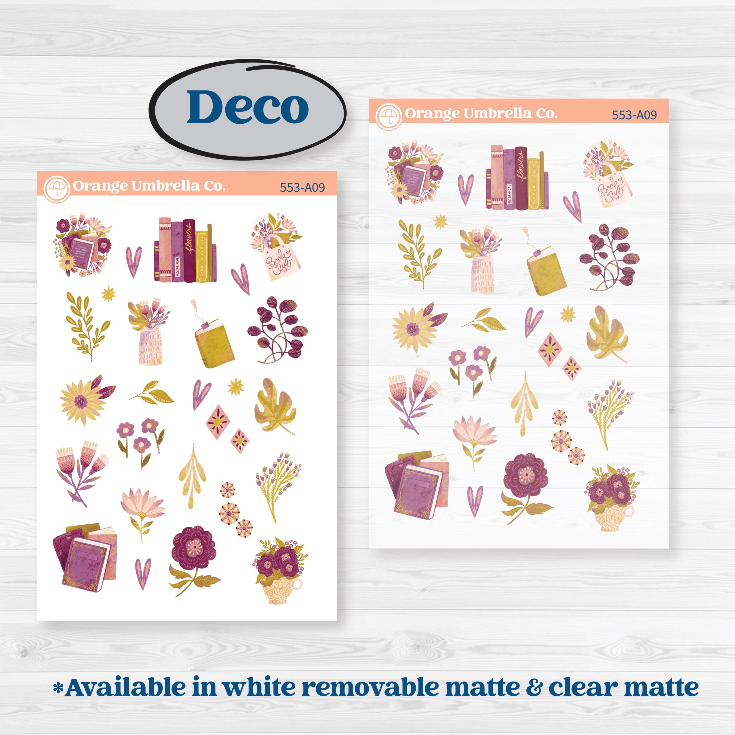 Book Planner Kit | Weekly Sticker Kit for Vertical Planners like Erin Condren | Garden Library | KIT-553-A