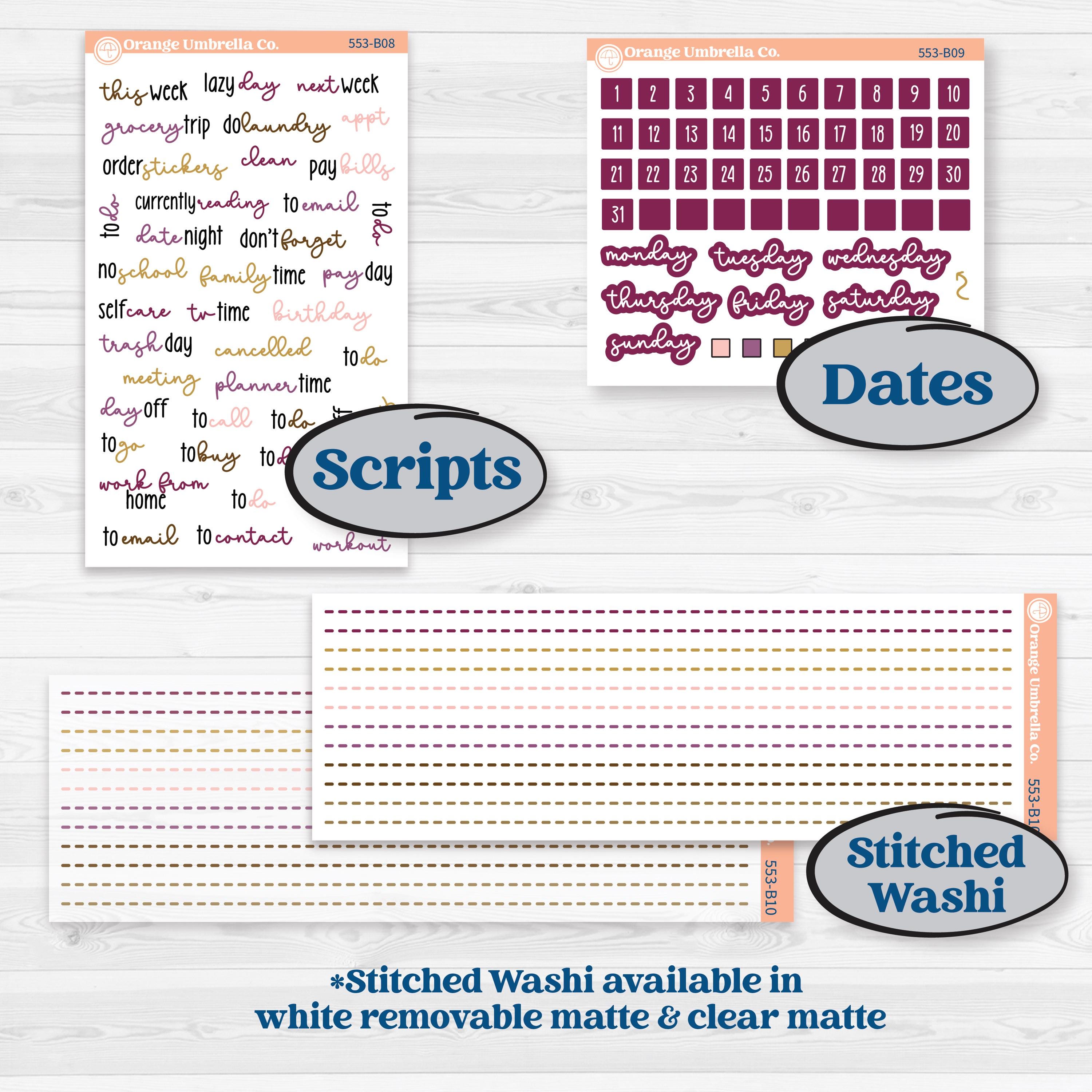 Book Planner Kit | Weekly Add-On Planner Kit Stickers | Garden Library | KIT-553-B