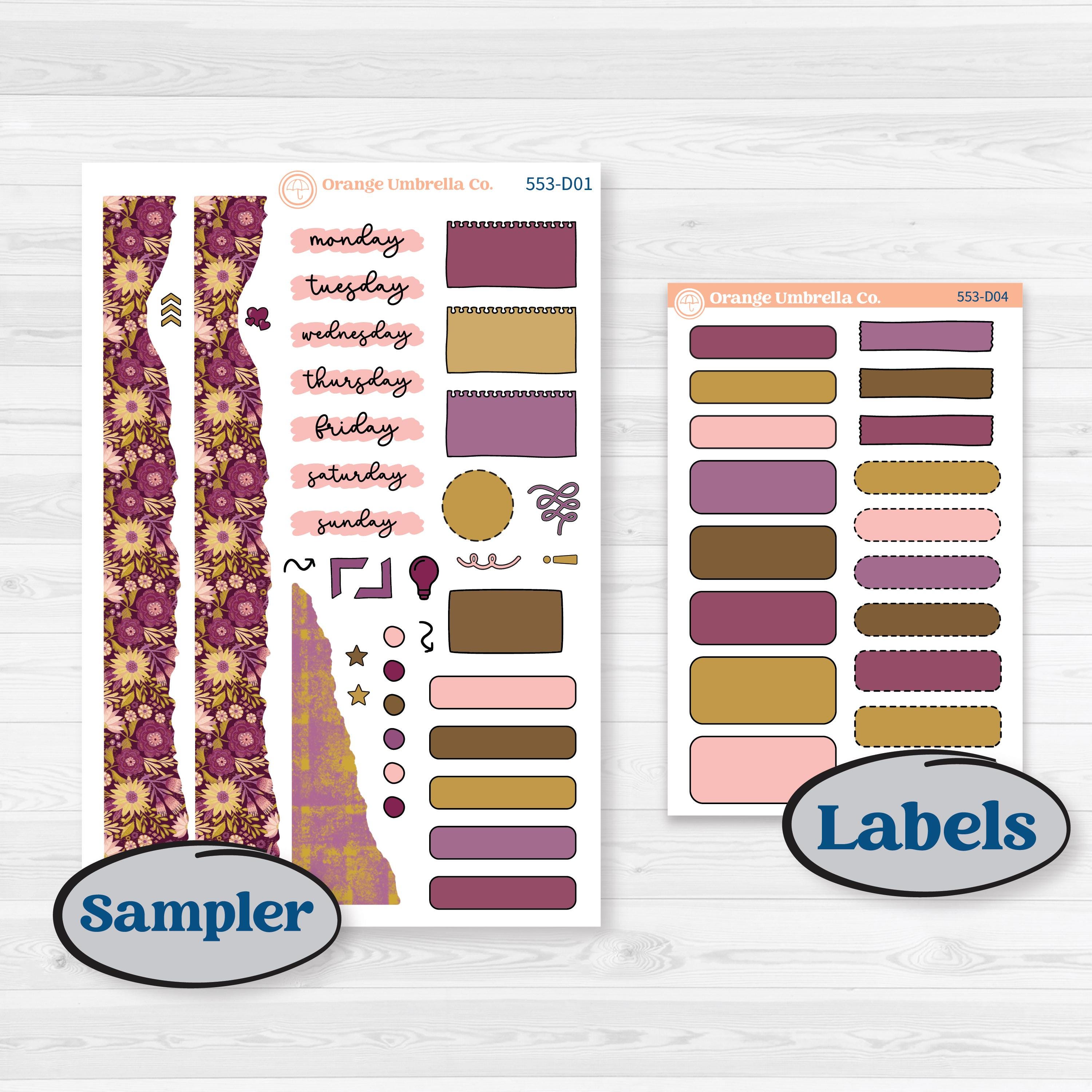 Book Planner Kit | Journaling or Scrapbooking Kit | Creative Junk Journal Planner Stickers | Garden Library | KIT-553-D