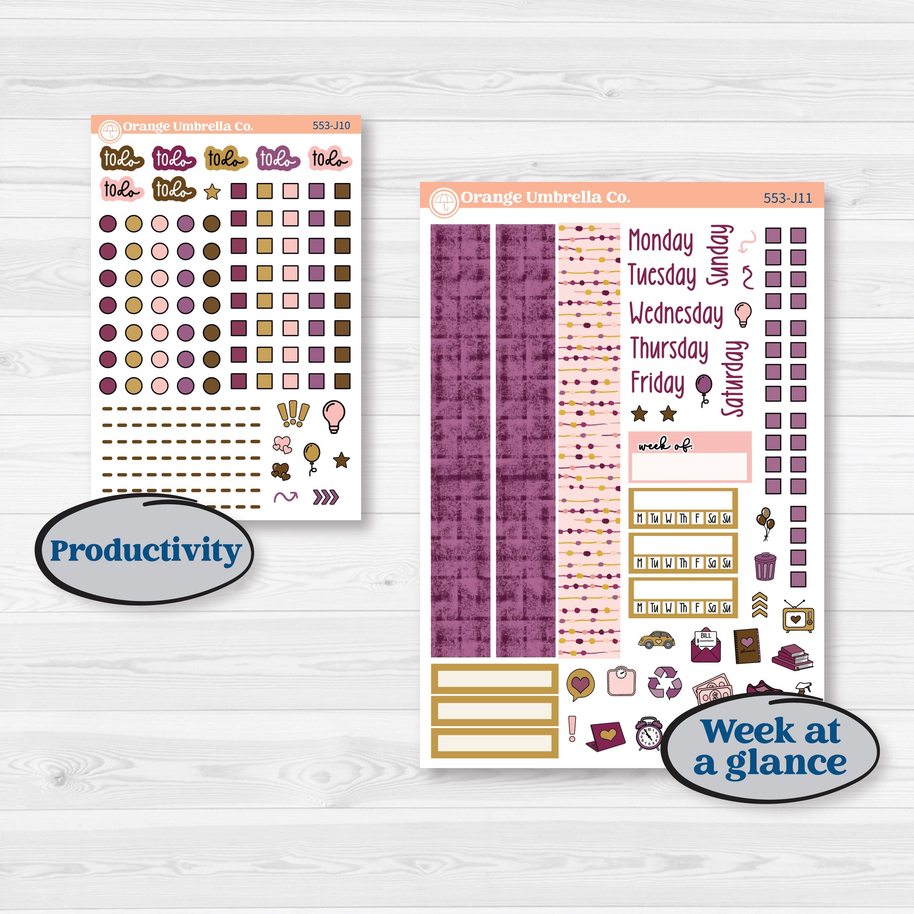 Book Planner Kit | A5 Daily Duo Planner Kit Stickers | Garden Library | KIT-553-J