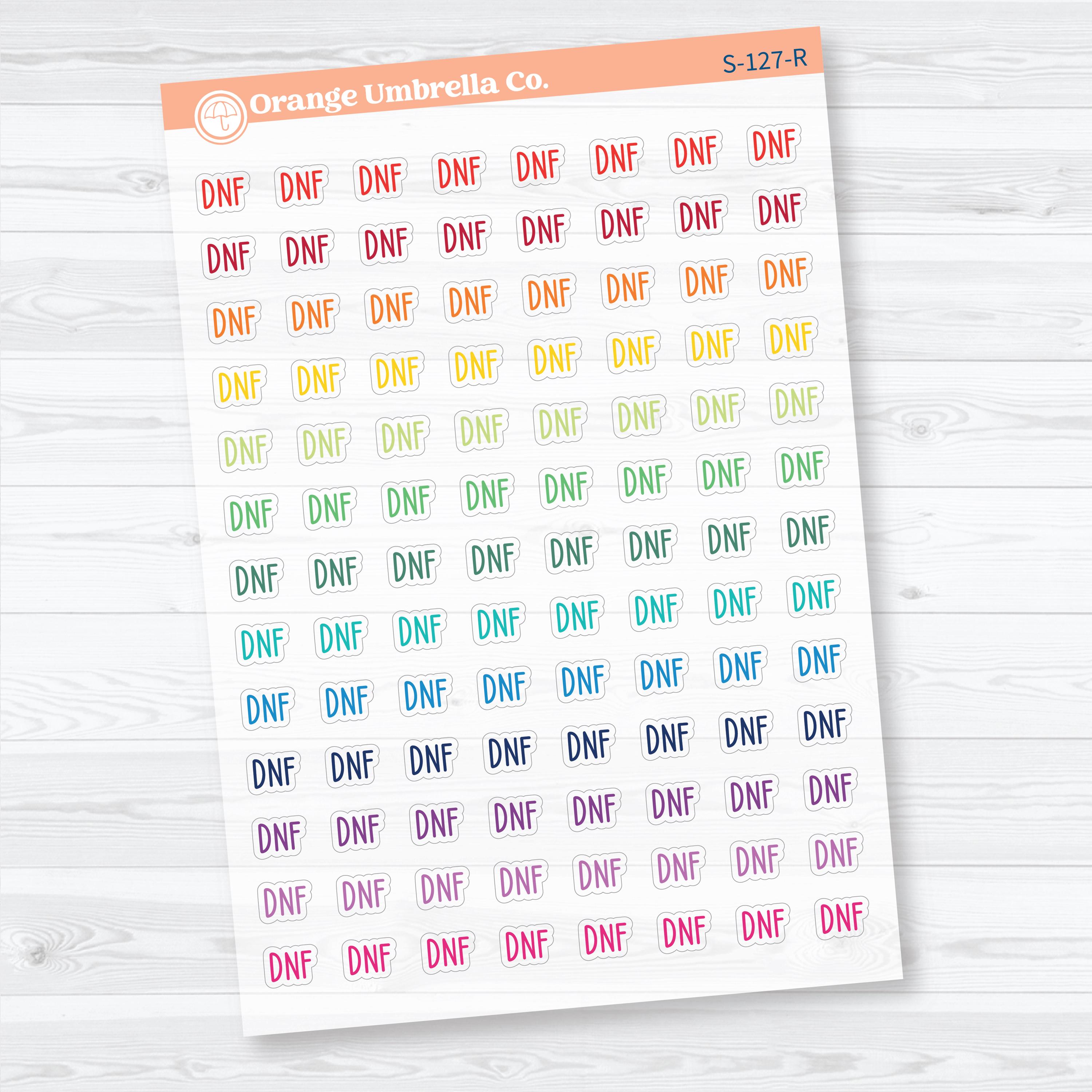 Did Not Finish Scripts | Clear Matte Reading Journal Planner Stickers | S-127-CM
