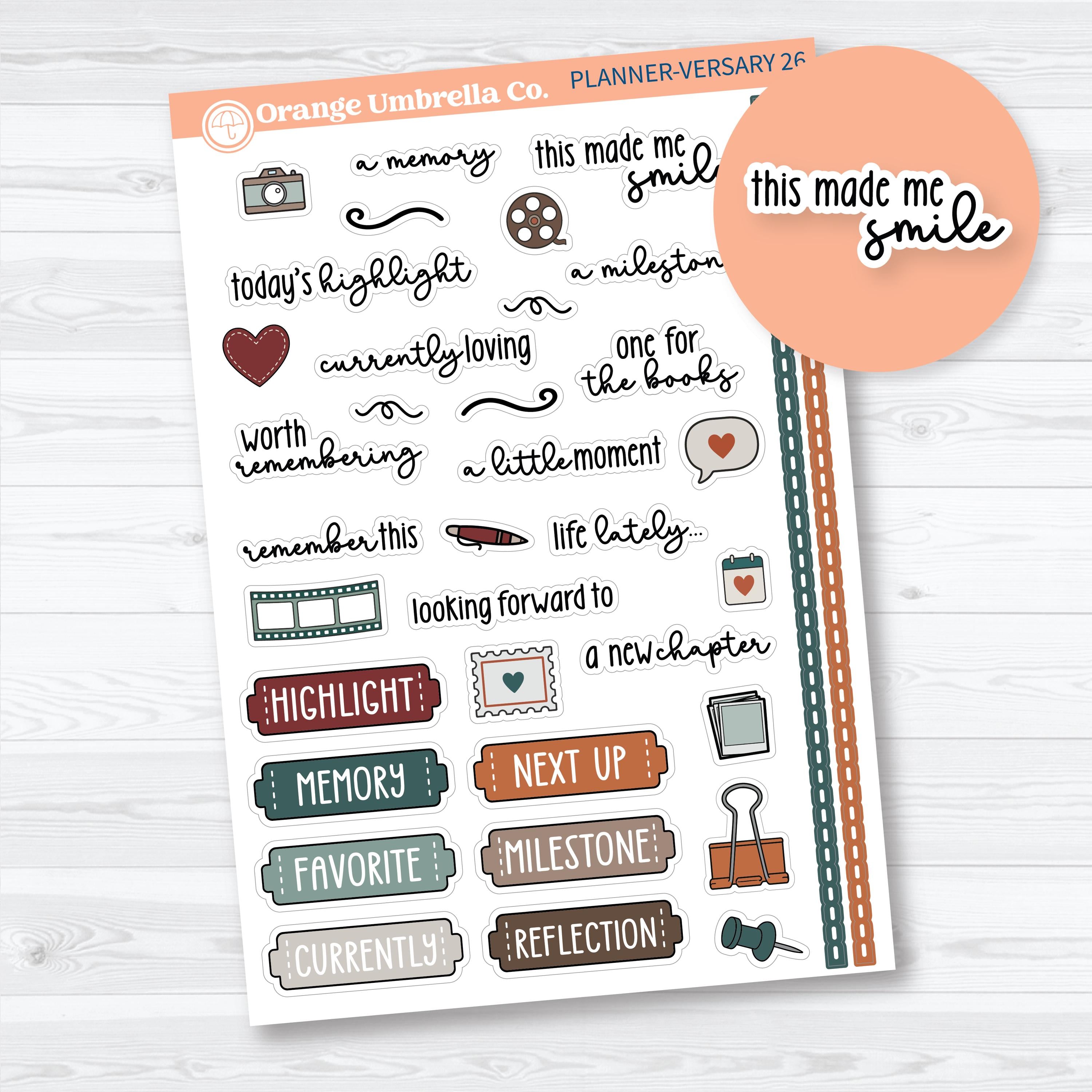 2026 Planner-versary Freebie | Planner Stickers Mixed Sheet (Plannerversary26)