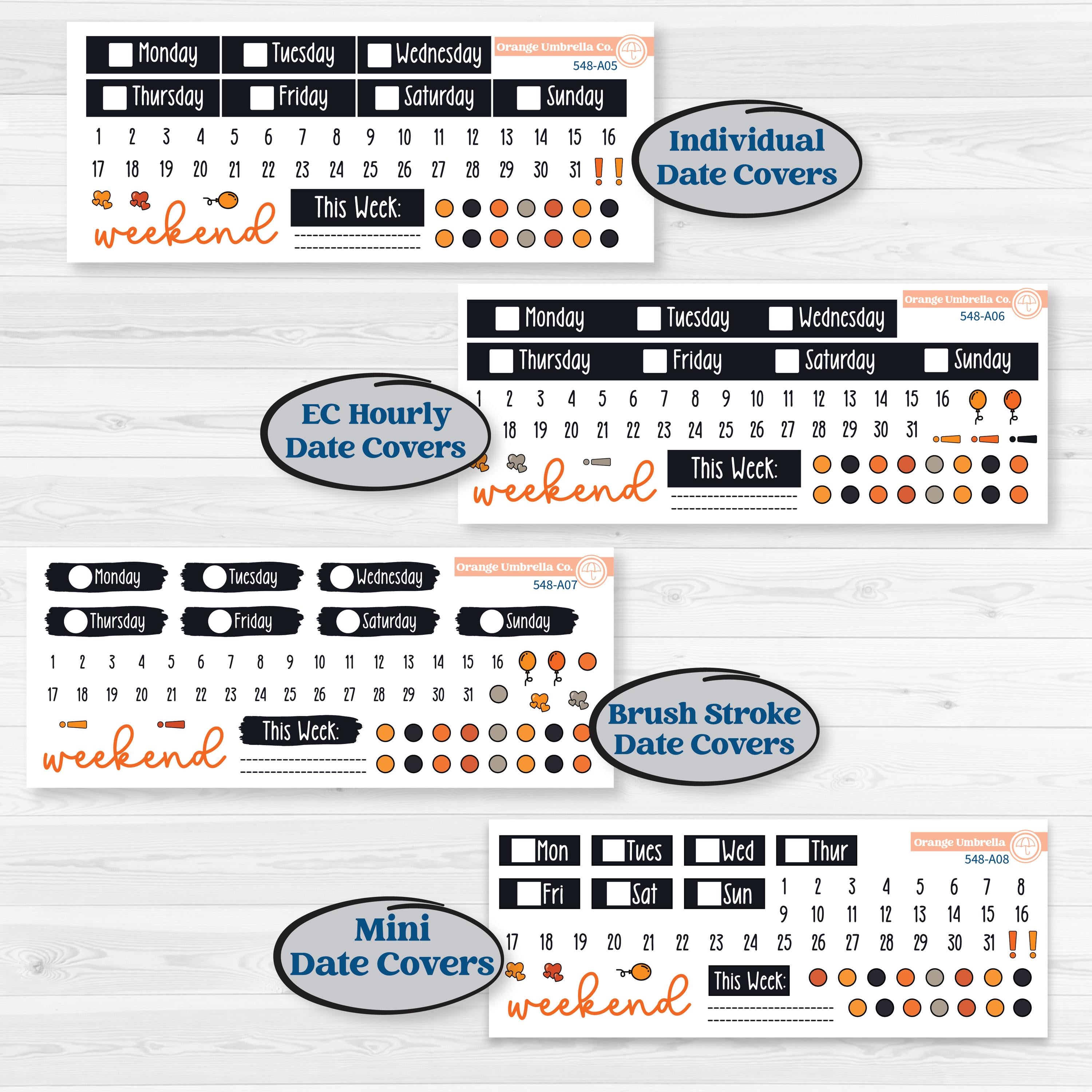 Halloween Planner Kit | Weekly Sticker Kit for Vertical Planners like Erin Condren | Carnival of Curiosities | KIT-548-A