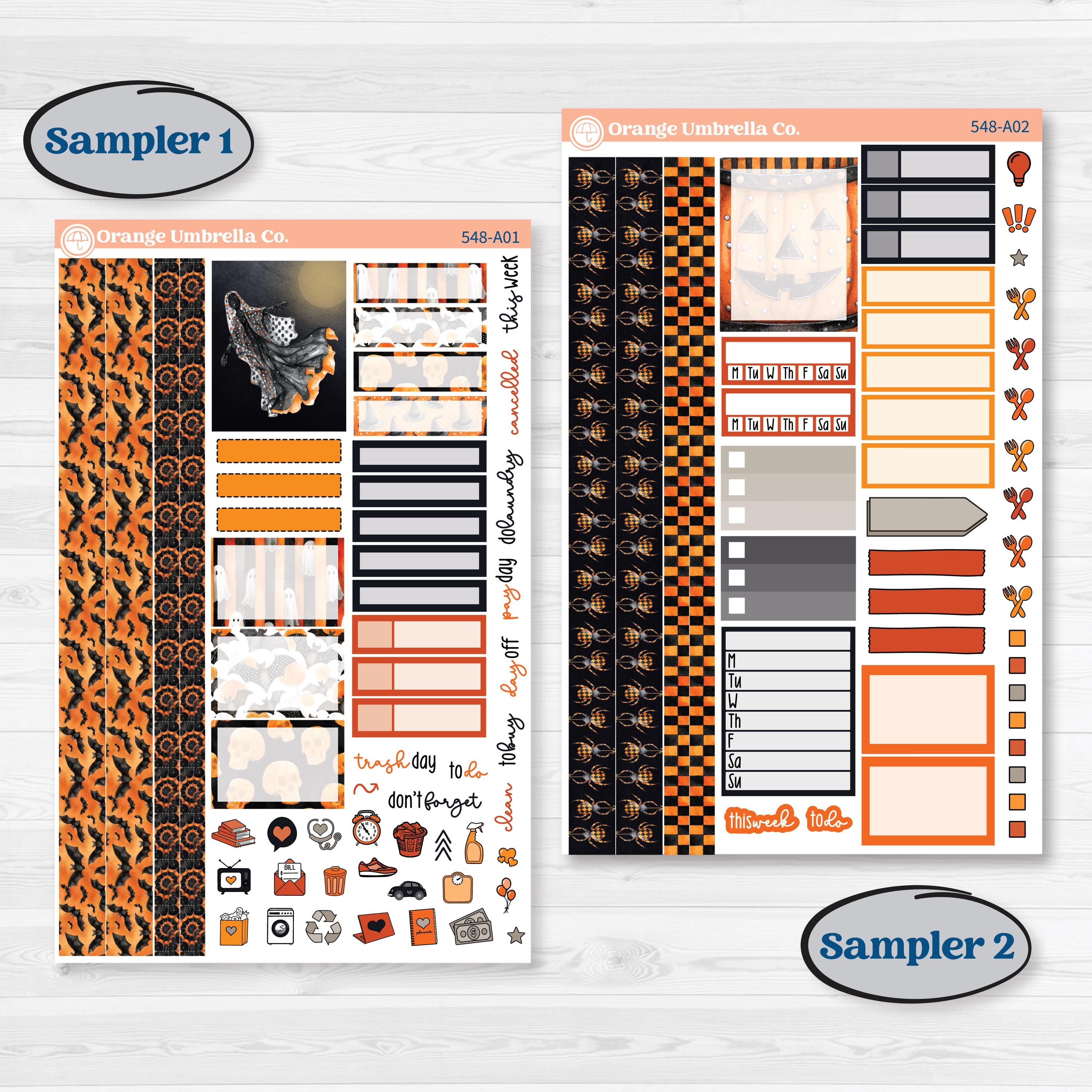 Halloween Planner Kit | Weekly Sticker Kit for Vertical Planners like Erin Condren | Carnival of Curiosities | KIT-548-A