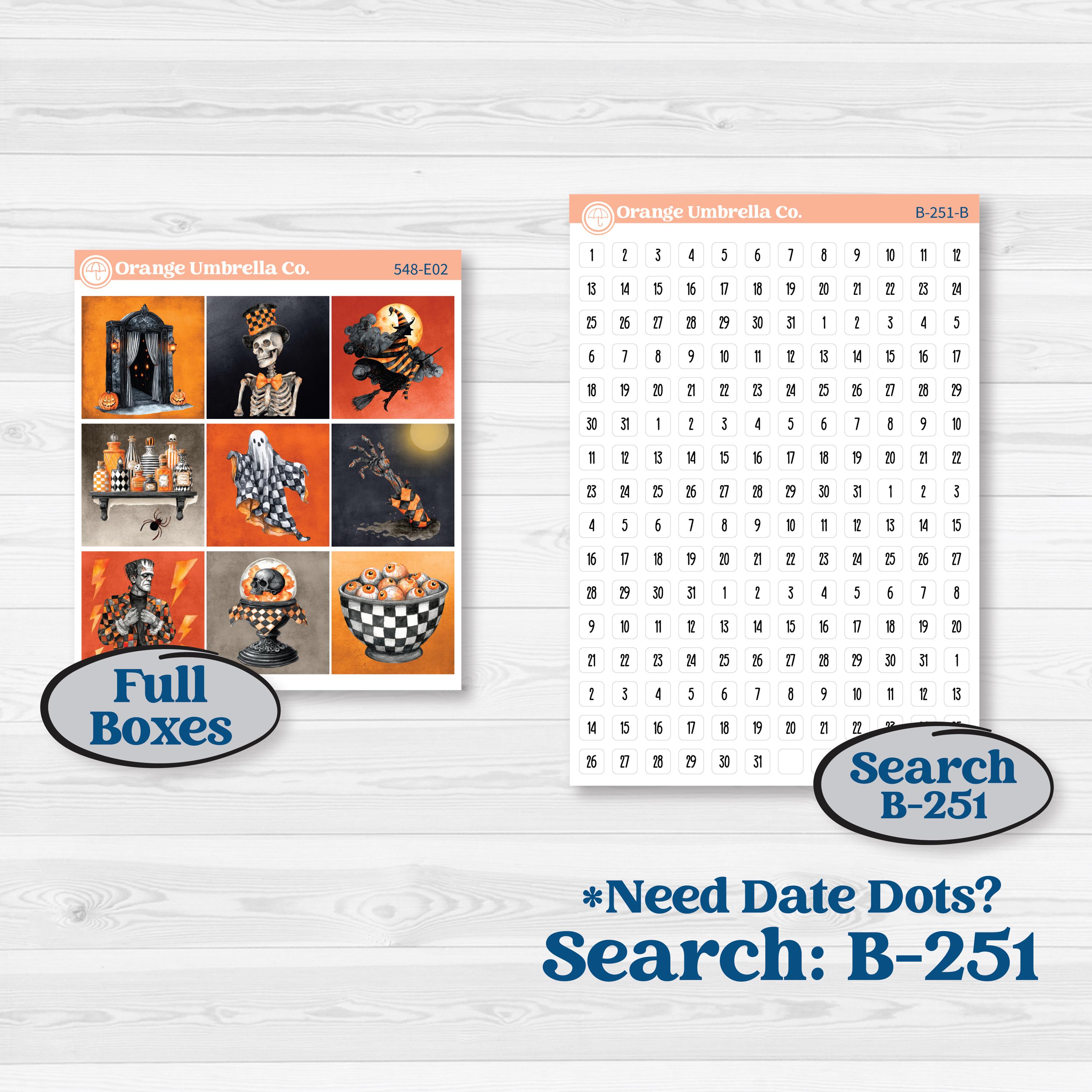 Halloween Planner Kit | Hobonichi Cousin Weekly & Daily Planner Kit Stickers | Carnival of Curiosities | KIT-548-E