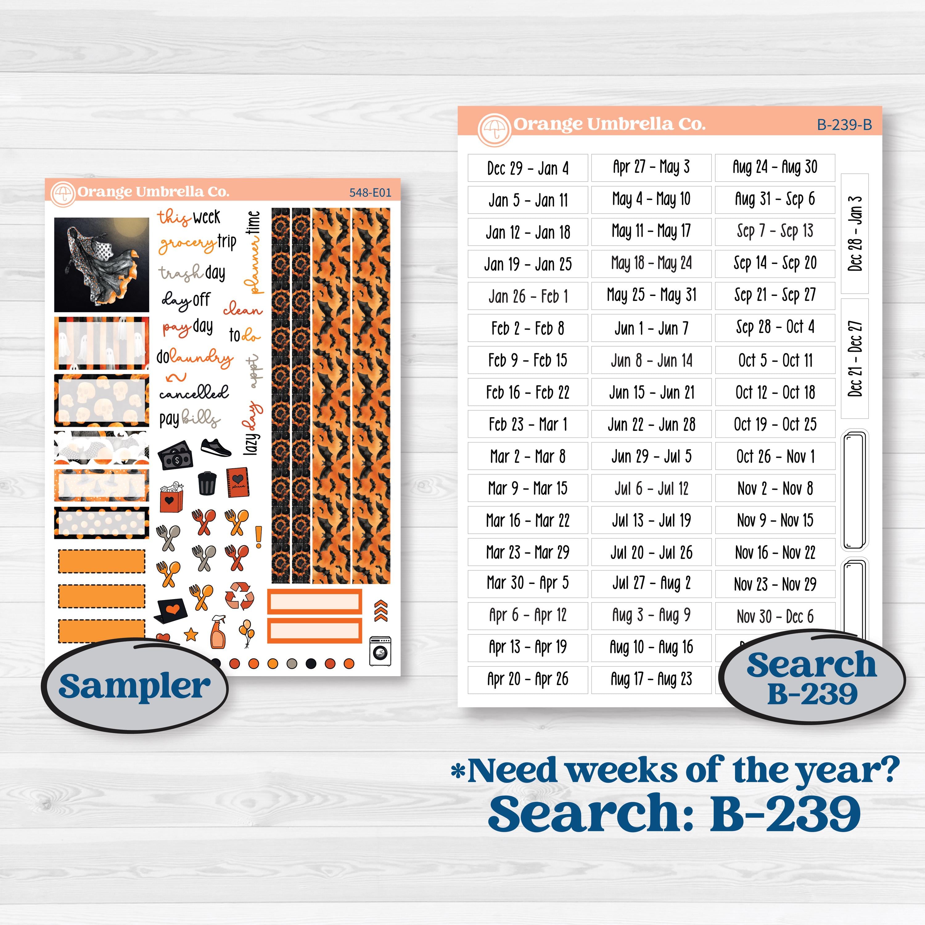 Halloween Planner Kit | Hobonichi Cousin Weekly & Daily Planner Kit Stickers | Carnival of Curiosities | KIT-548-E
