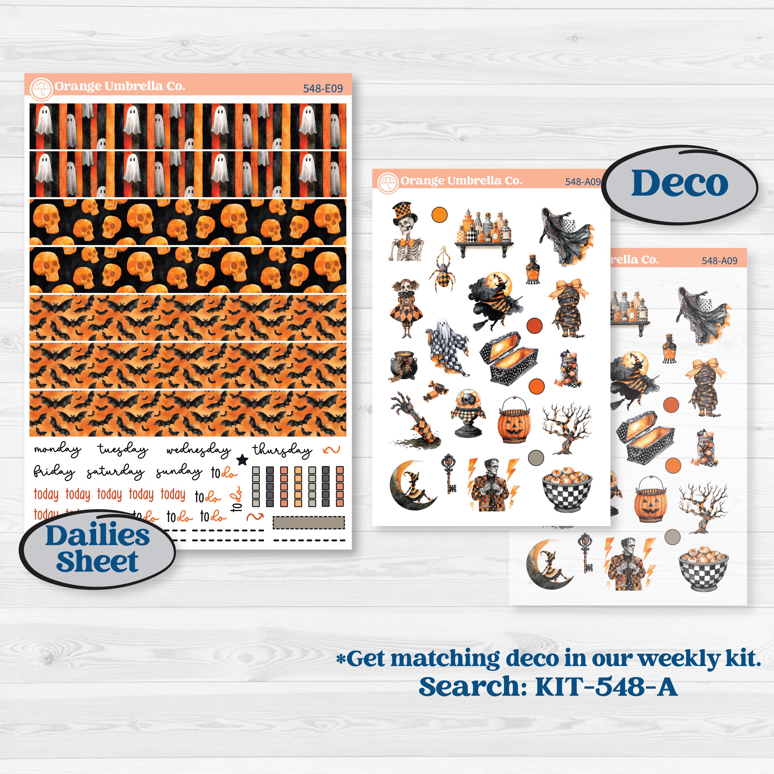 Halloween Planner Kit | Hobonichi Cousin Weekly & Daily Planner Kit Stickers | Carnival of Curiosities | KIT-548-E