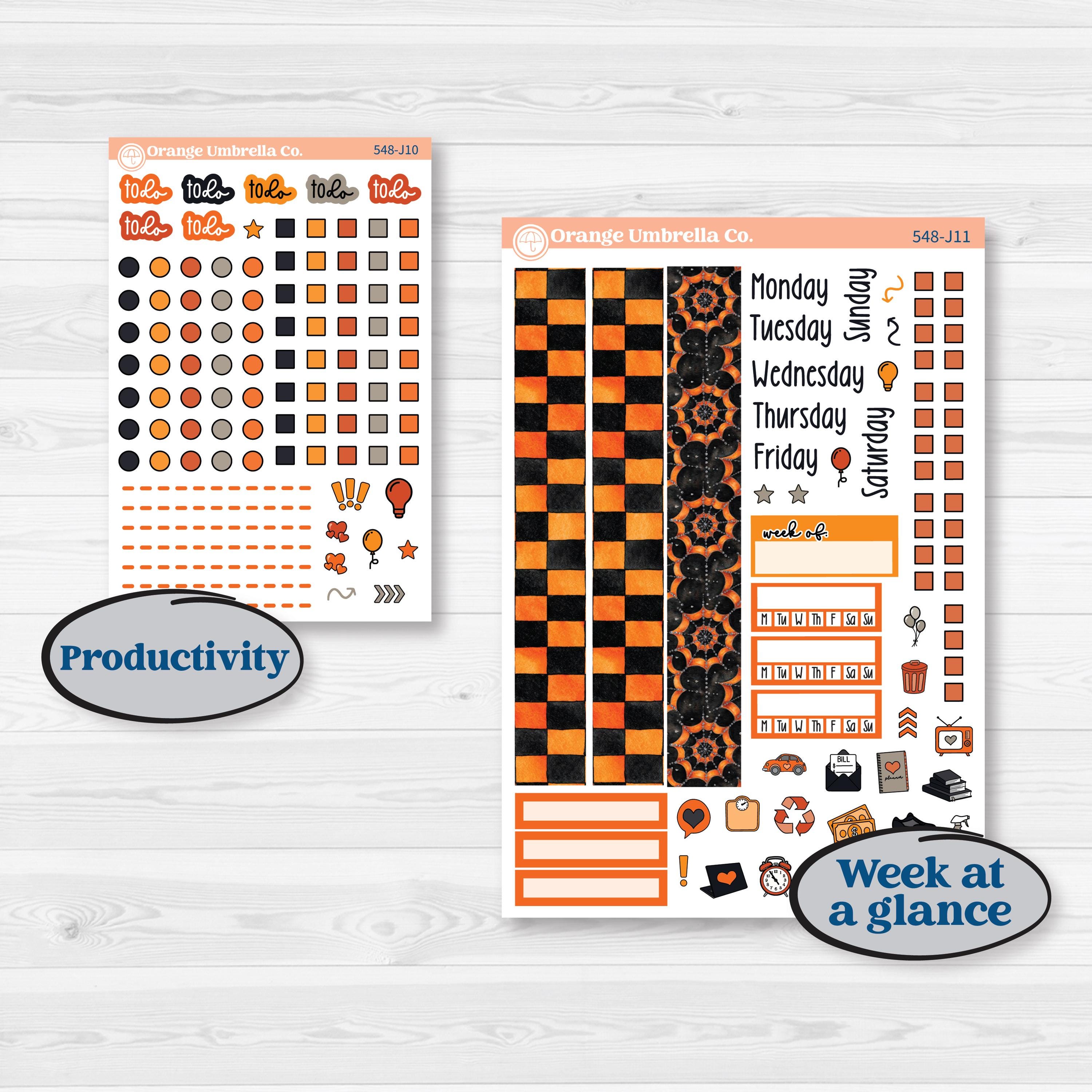 Halloween Planner Kit | A5 Daily Duo Planner Kit Stickers | Carnival of Curiosities | KIT-548-J