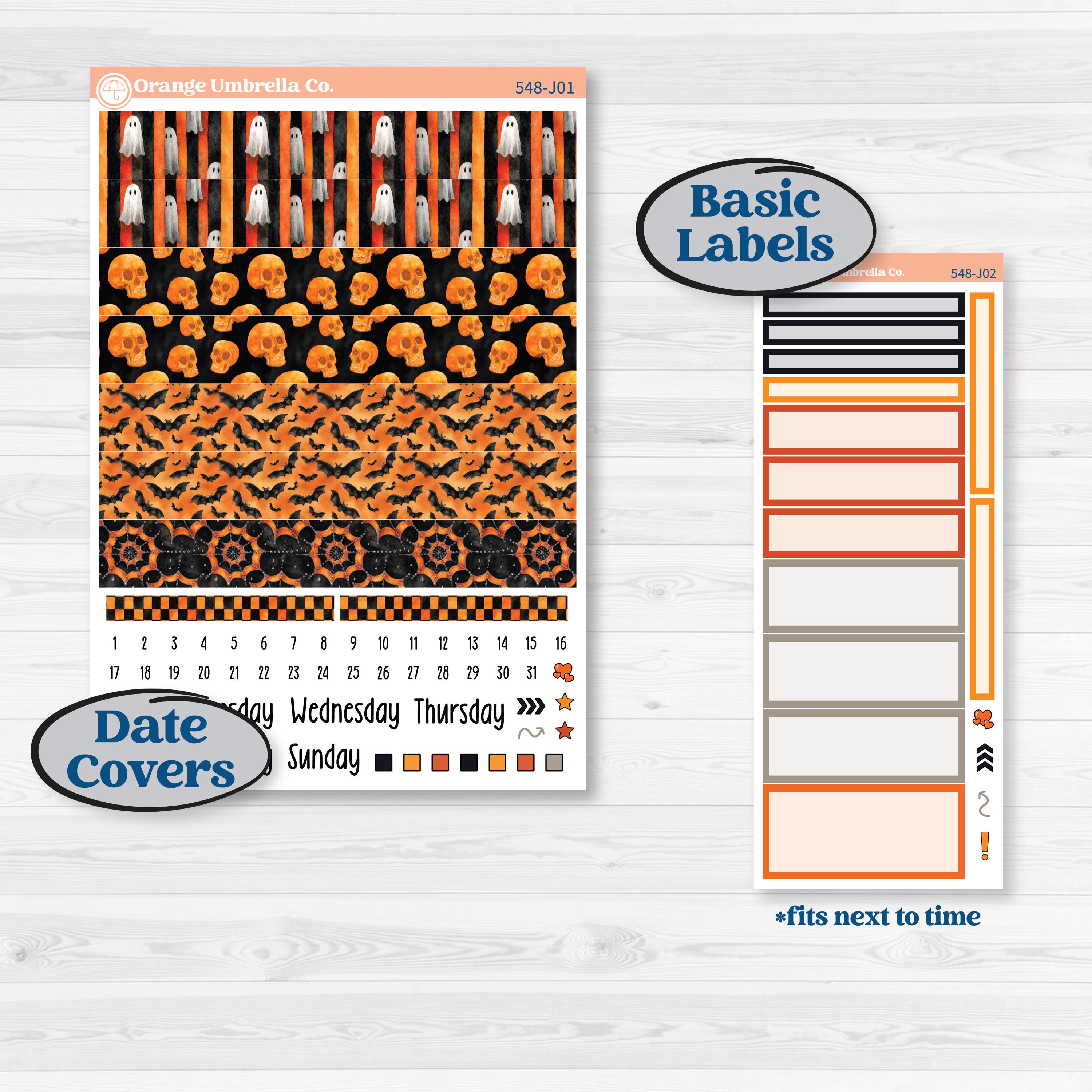 Halloween Planner Kit | A5 Daily Duo Planner Kit Stickers | Carnival of Curiosities | KIT-548-J