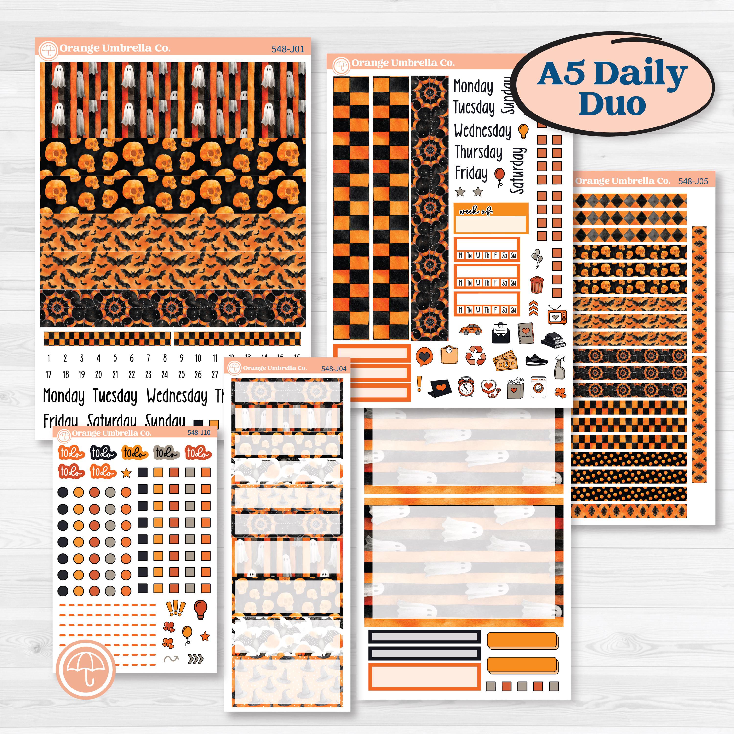 Halloween Planner Kit | A5 Daily Duo Planner Kit Stickers | Carnival of Curiosities | KIT-548-J