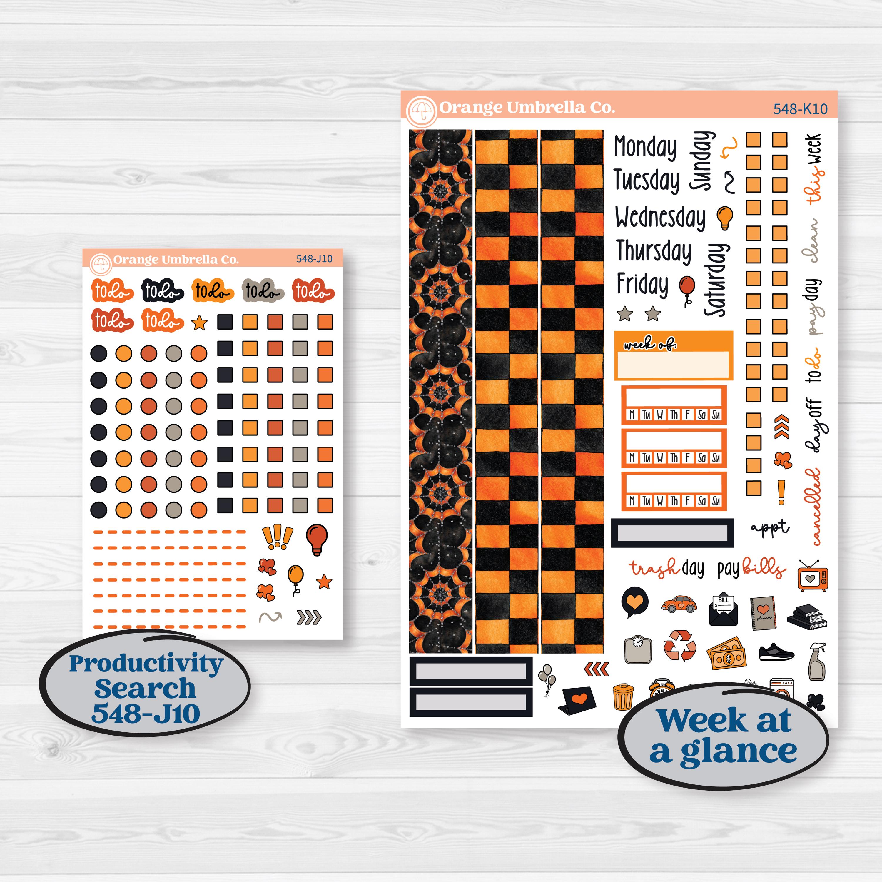 Halloween Planner Kit | 7x9 Erin Condren Daily Duo Planner Kit Stickers | Carnival of Curiosities | KIT-548-K