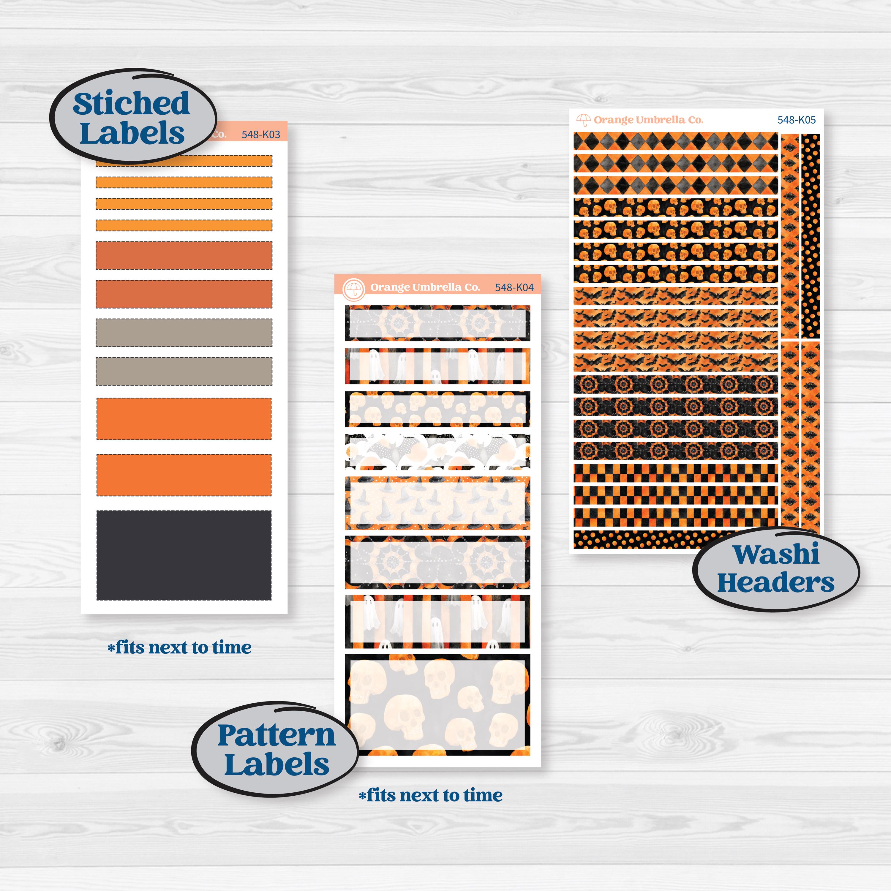 Halloween Planner Kit | 7x9 Erin Condren Daily Duo Planner Kit Stickers | Carnival of Curiosities | KIT-548-K