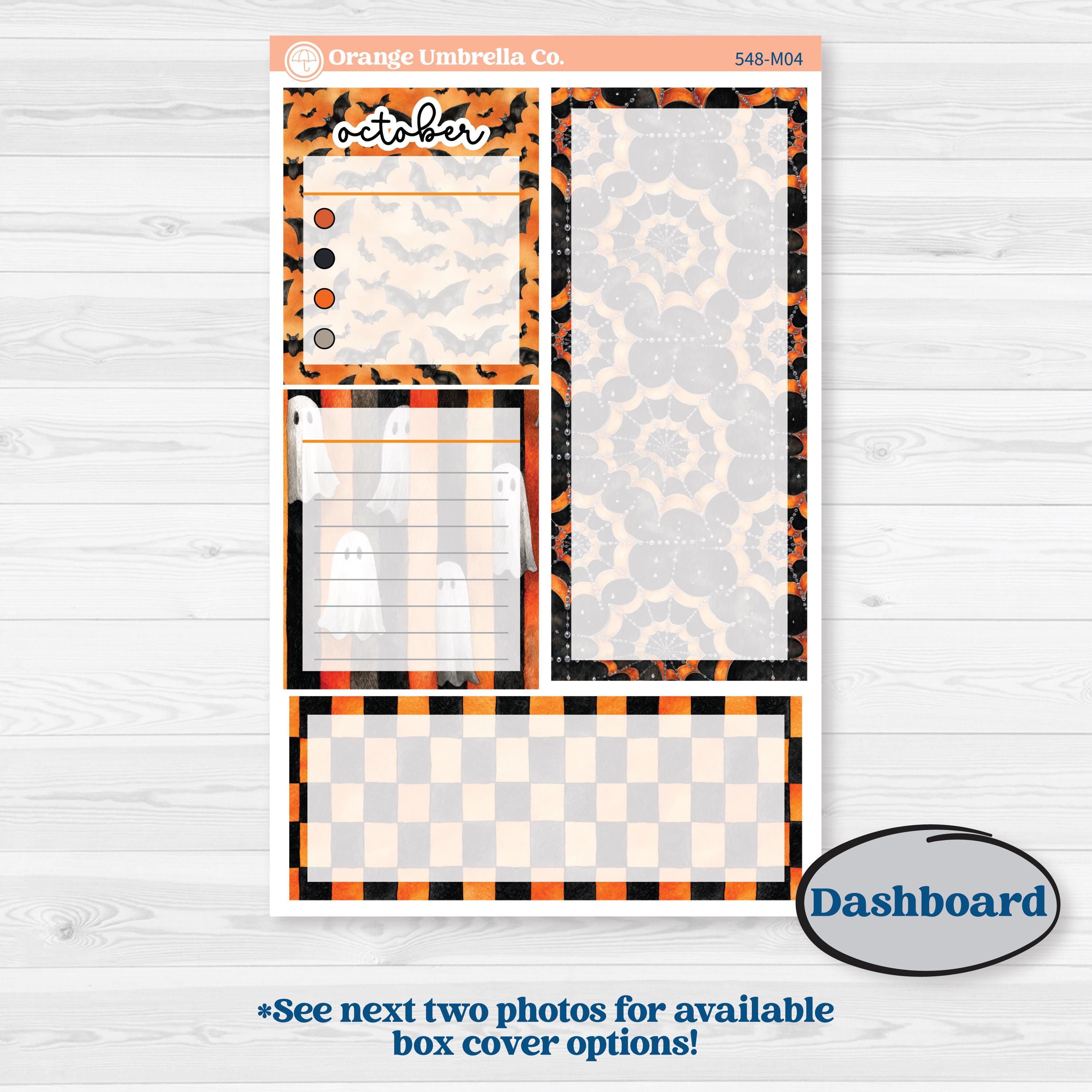 Halloween Planner Kit | A5 Erin Condren Monthly & Productivity Dashboard Sticker Kit | Carnival of Curiosities | KIT-548-M