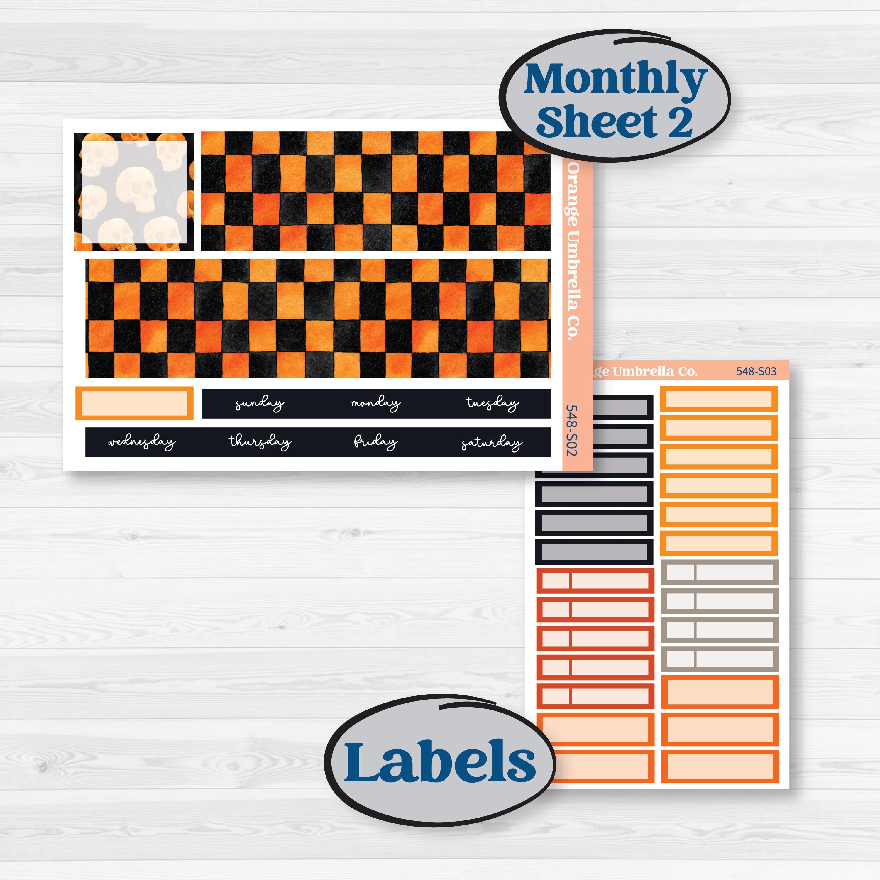 Halloween Planner Kit | Hobonichi Cousin Monthly Planner Kit Stickers | Carnival of Curiosities | KIT-548-S