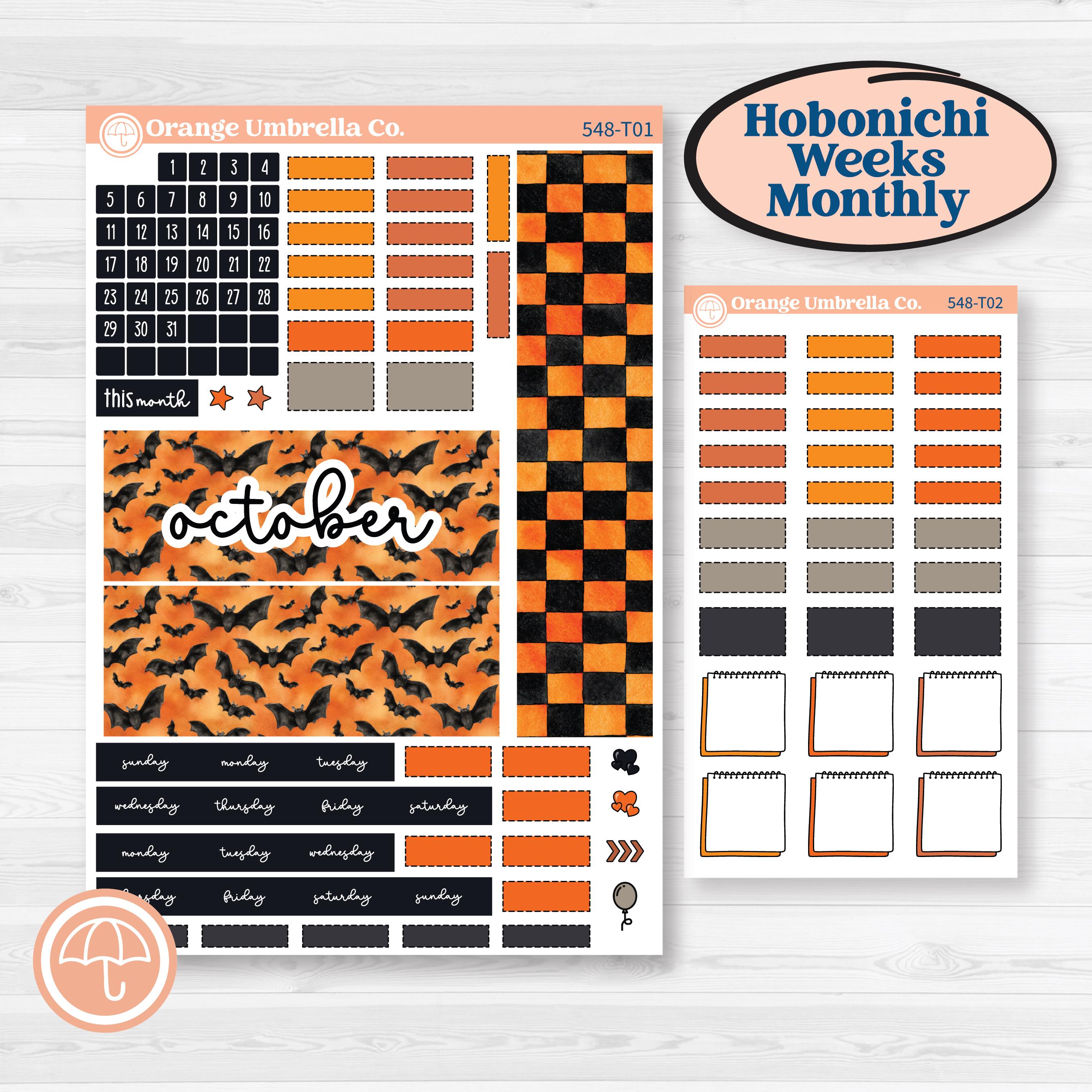 Halloween Planner Kit | Hobonichi Weeks Monthly Planner Kit Stickers | Carnival of Curiosities | KIT-548-T